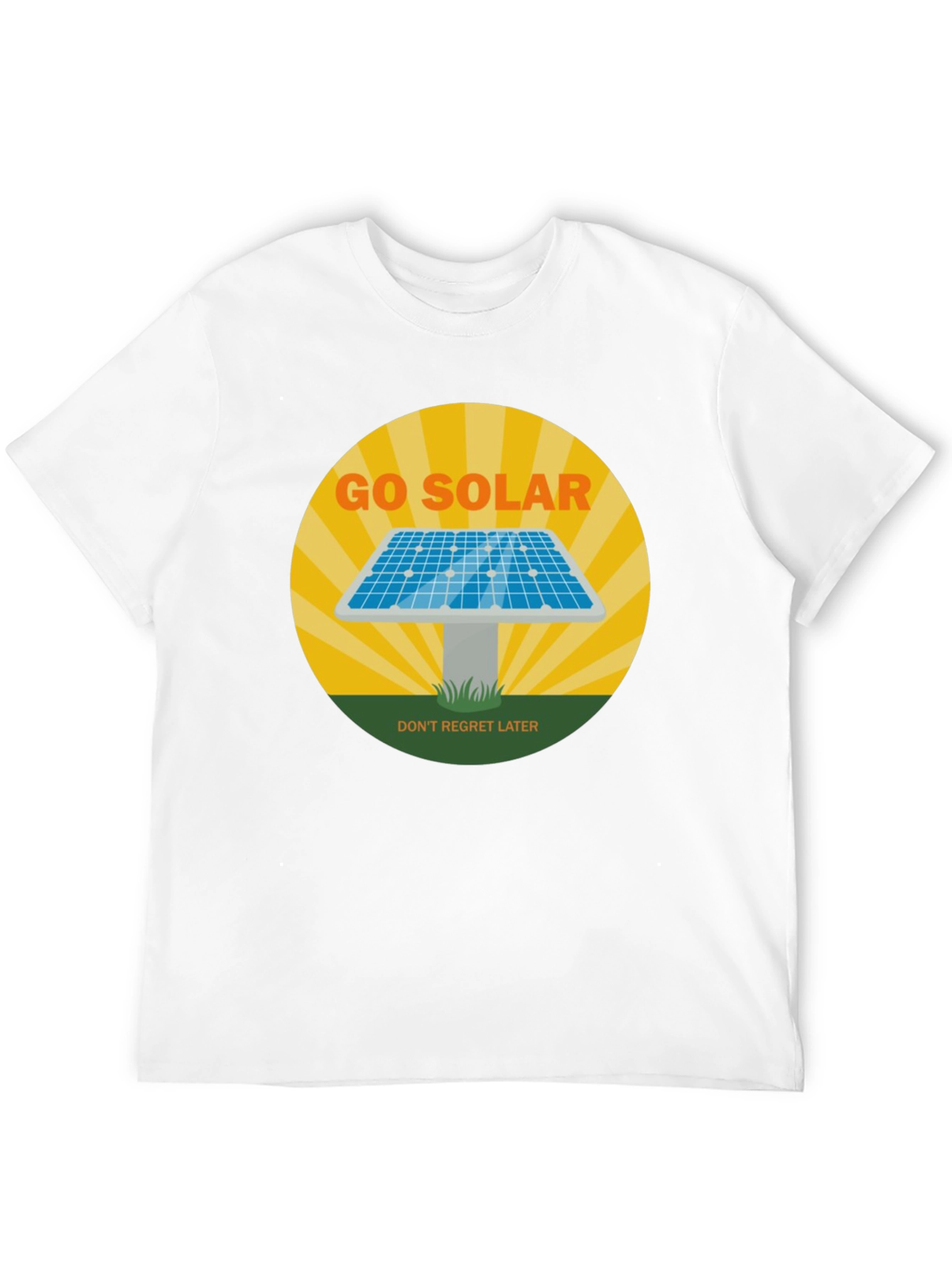 Go Solar T-Shirt - Dont Regret Later! Black Tee