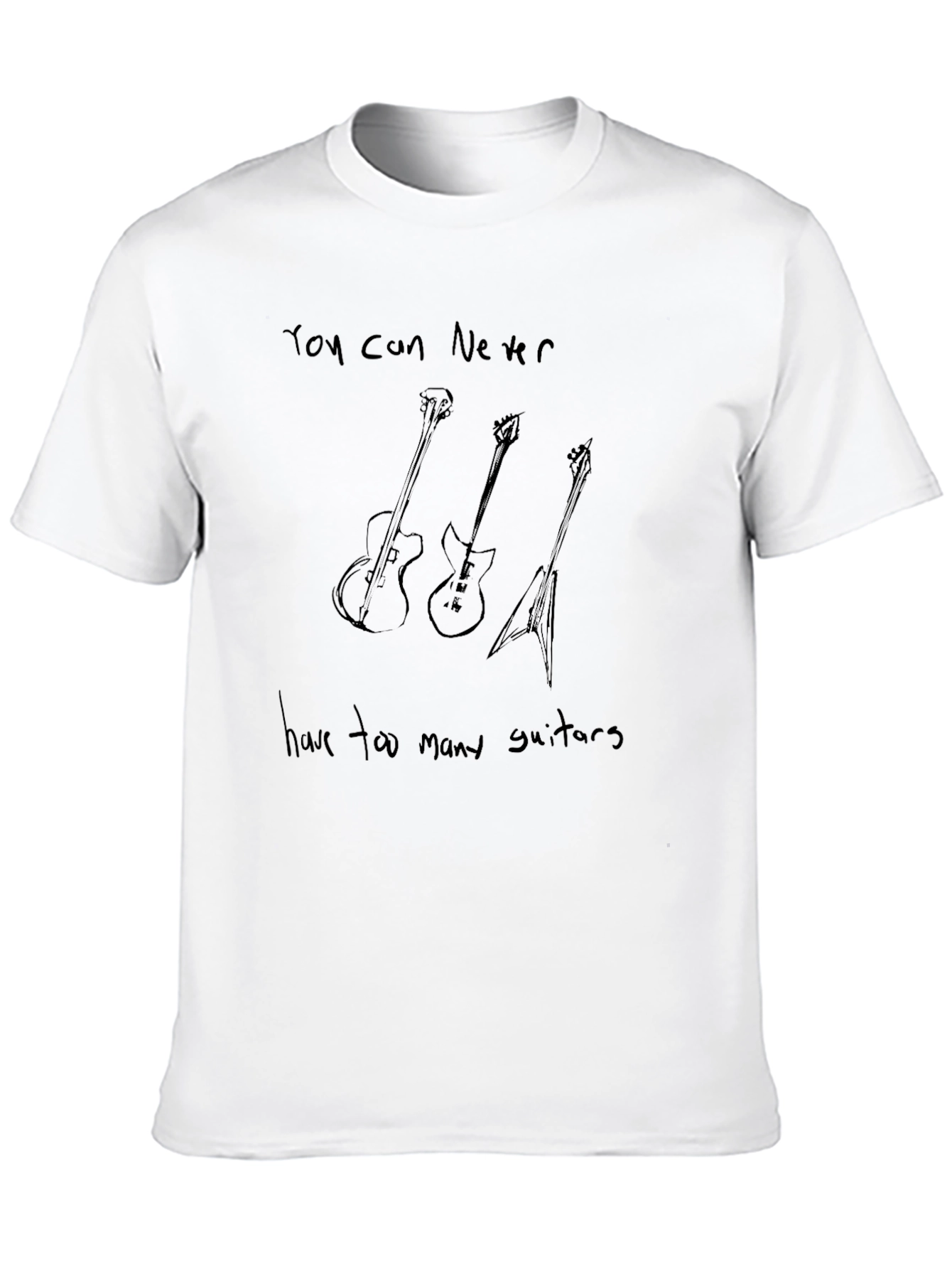 Guitar Lovers Tee: Never Too Many Guitars
