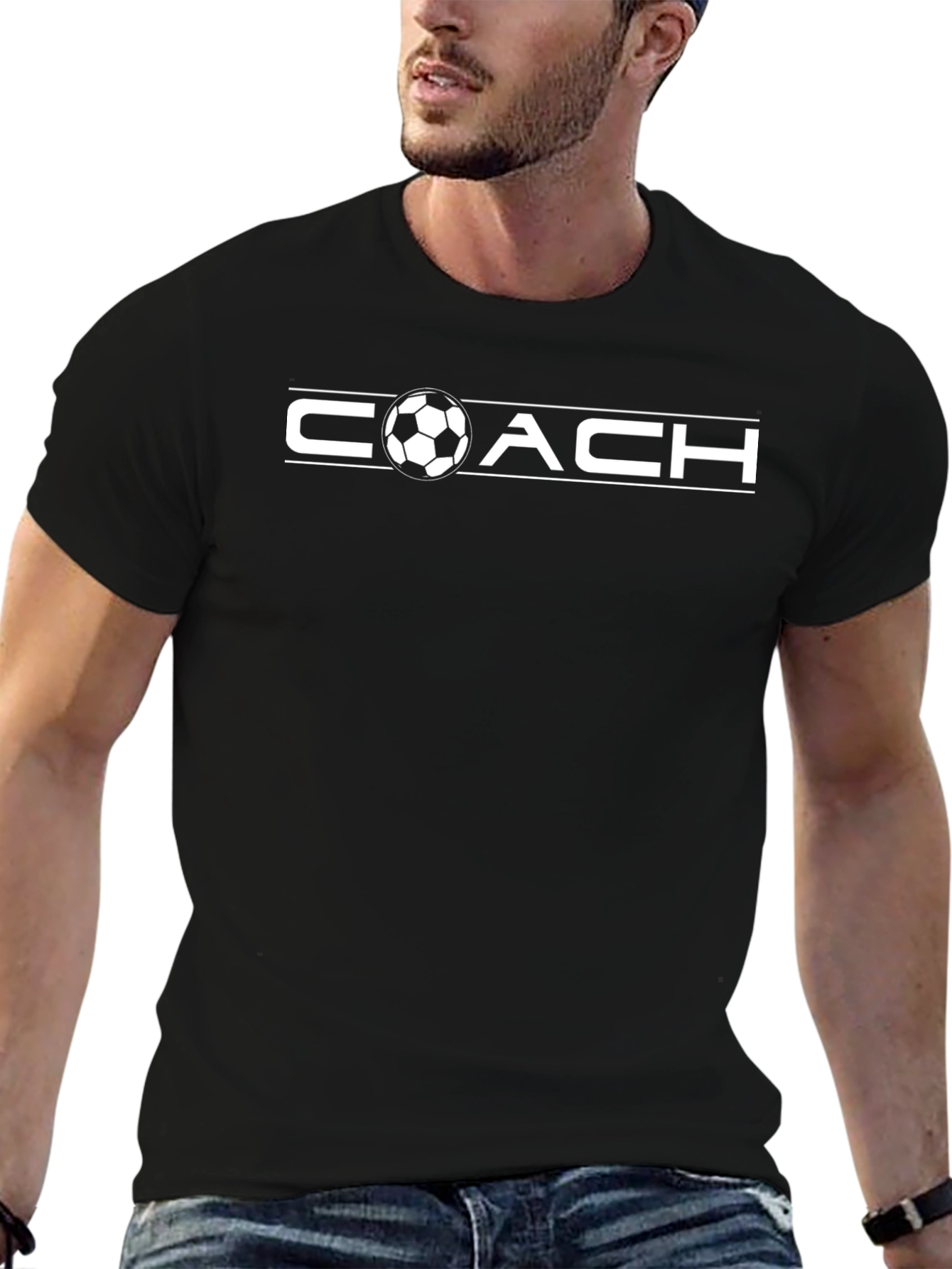 Soccer Coach T-Shirt - Classic Black Design