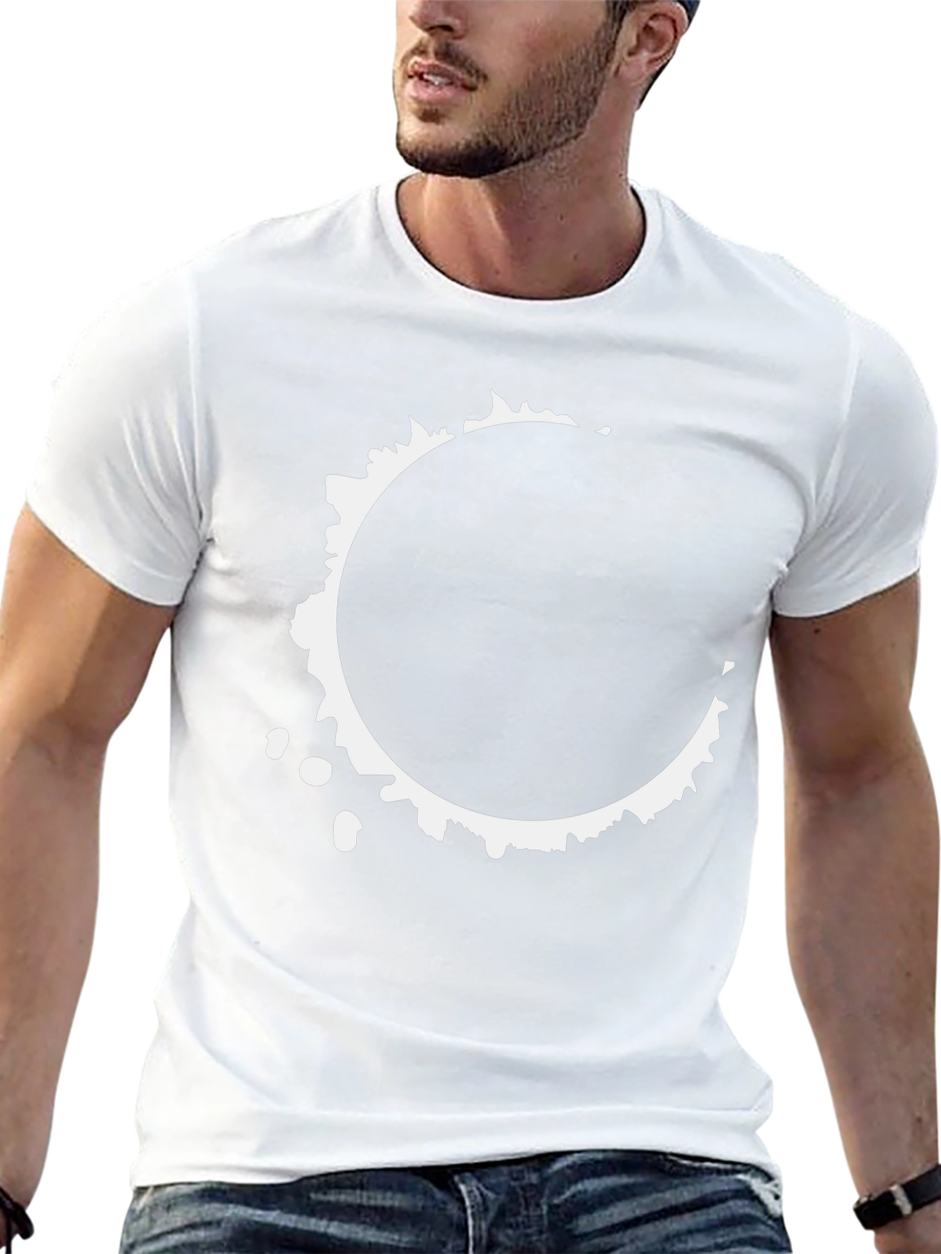 Abstract Circle Graphic Tee - Stylish Black T-Shirt