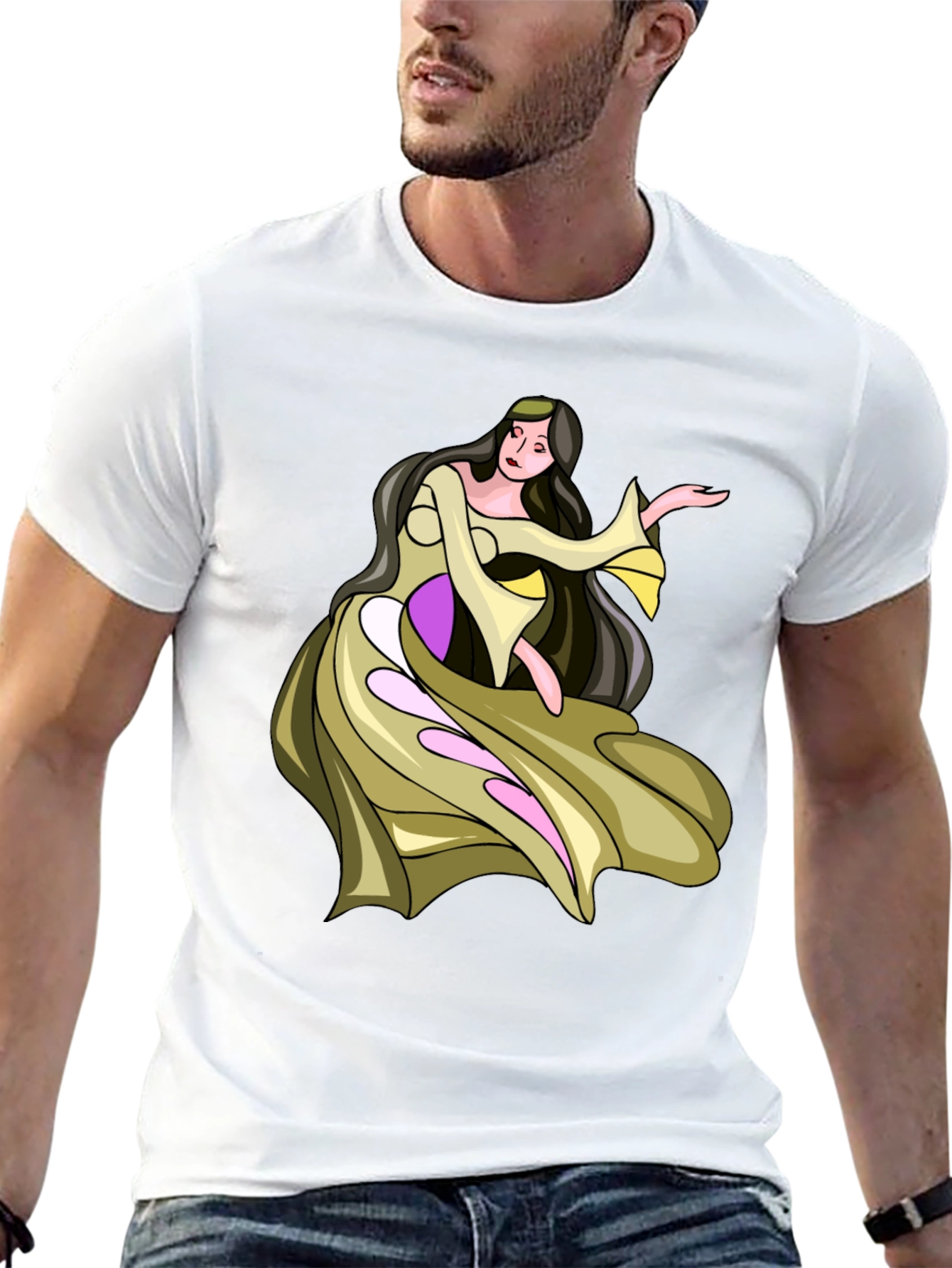 Fantasy Woman Graphic Tee - Stylish Black T-Shirt