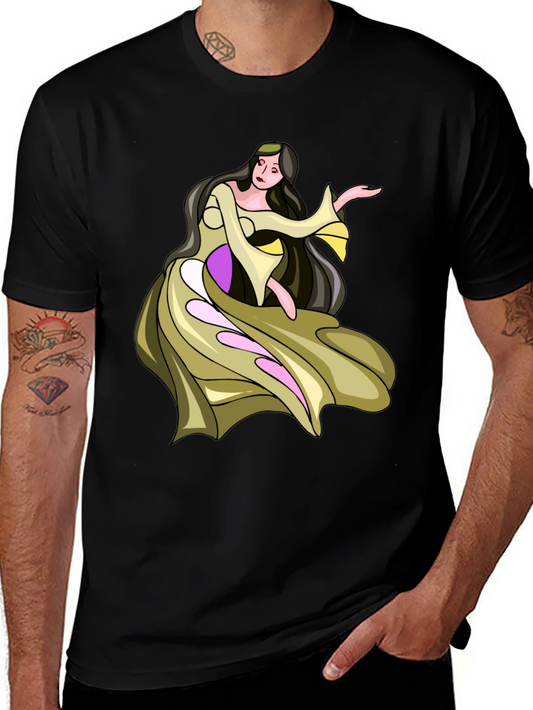 Fantasy Woman Graphic Tee - Stylish Black T-Shirt