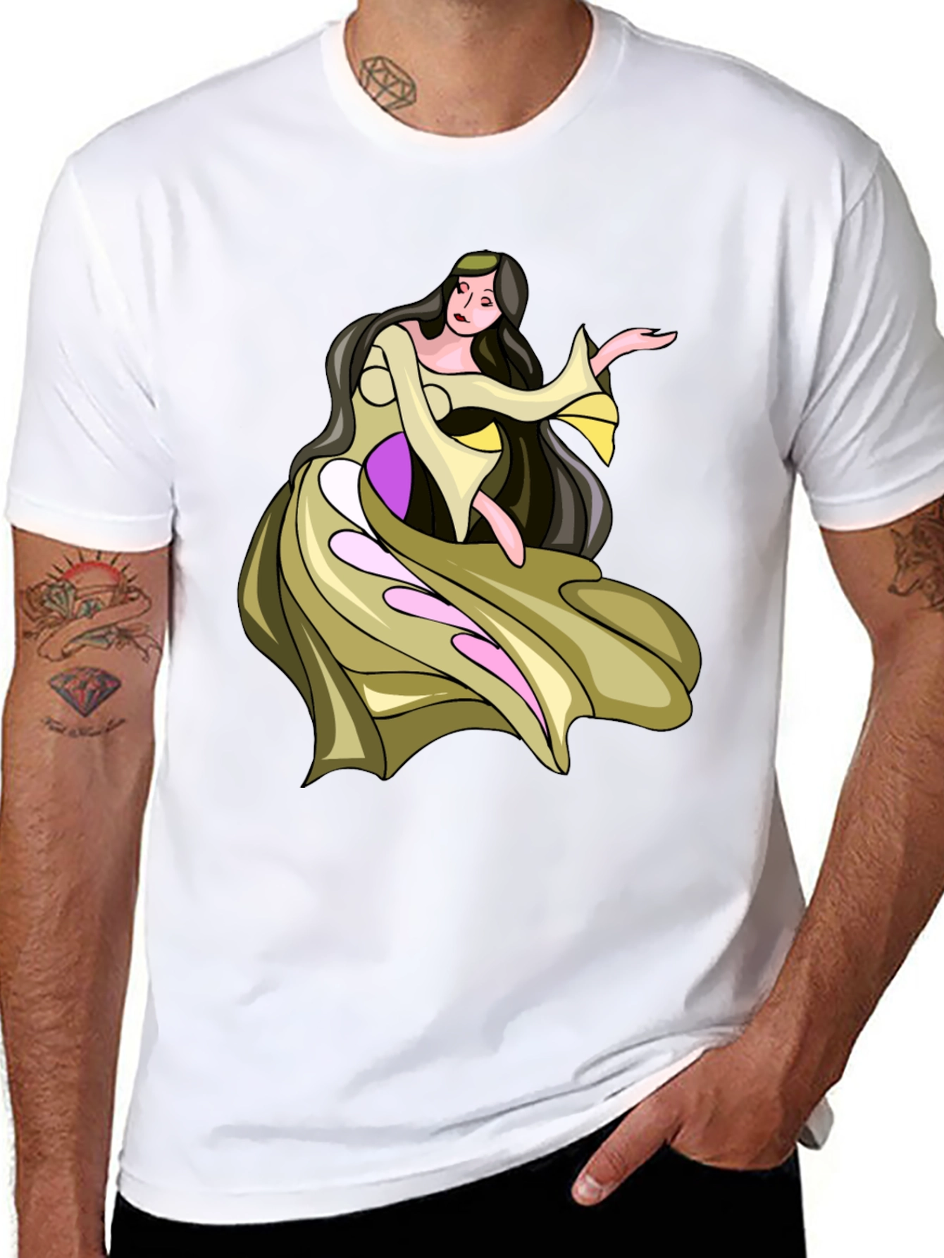 Fantasy Woman Graphic Tee - Stylish Black T-Shirt