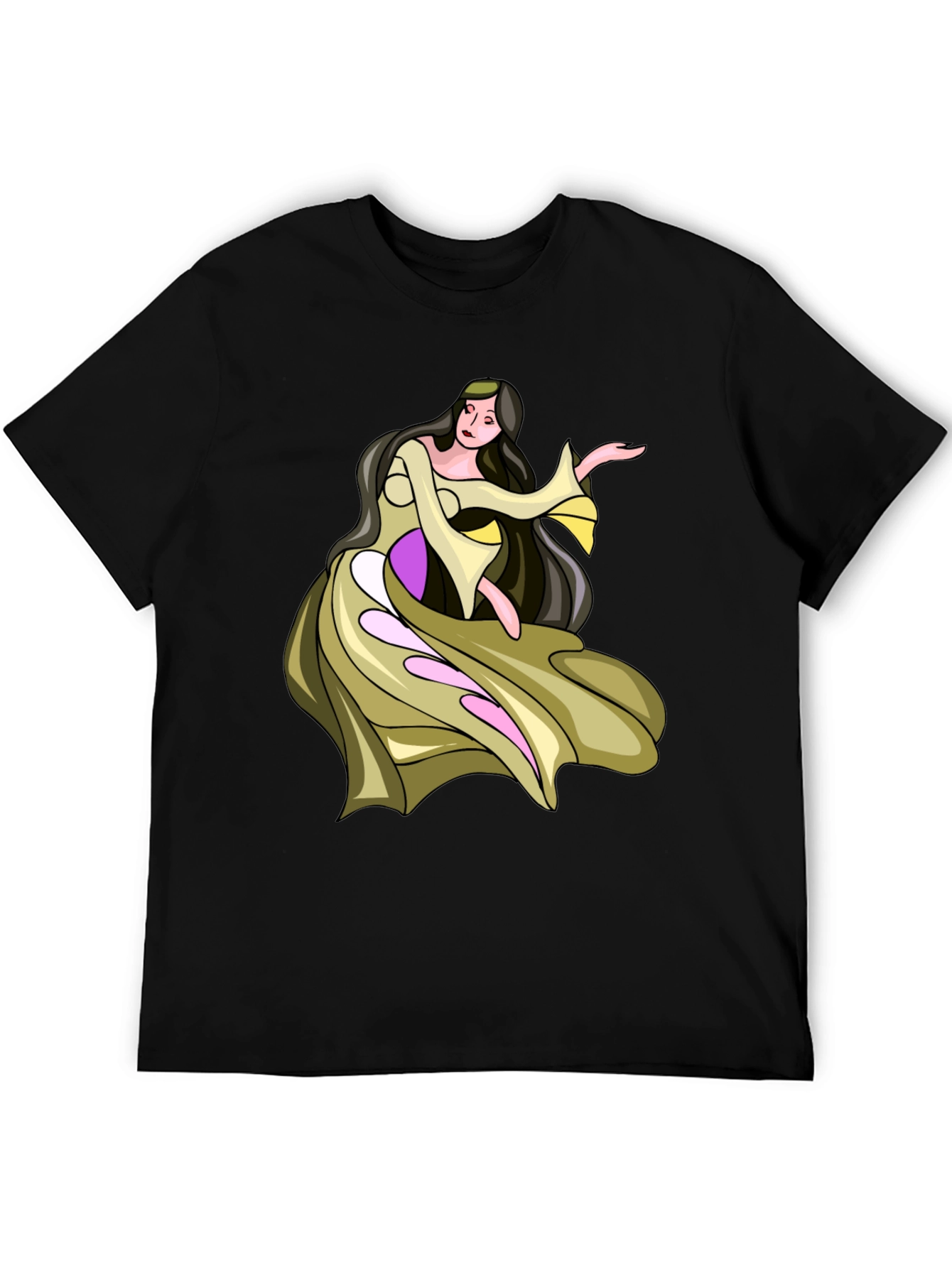 Fantasy Woman Graphic Tee - Stylish Black T-Shirt