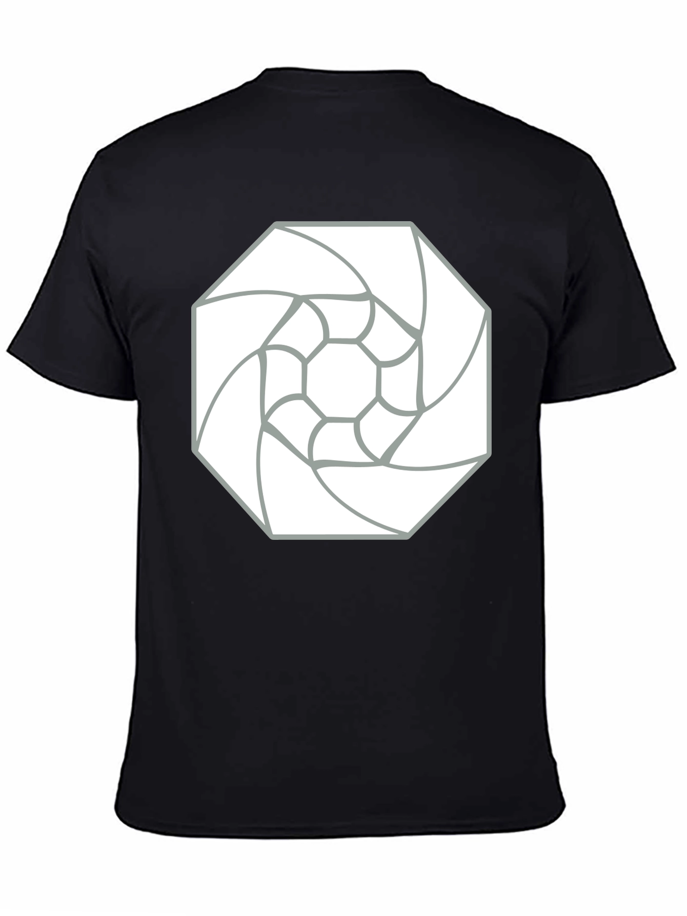 Abstract Geometric Tee - Black Cotton Graphic T-Shirt