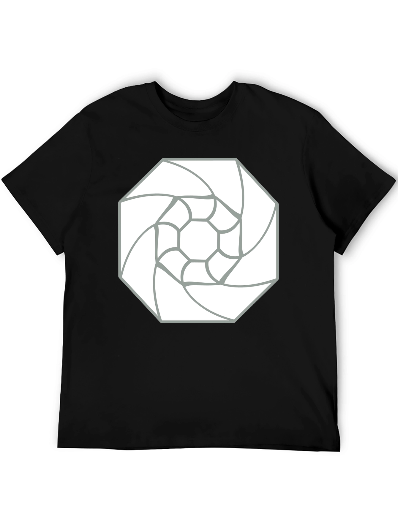 Abstract Geometric Tee - Black Cotton Graphic T-Shirt
