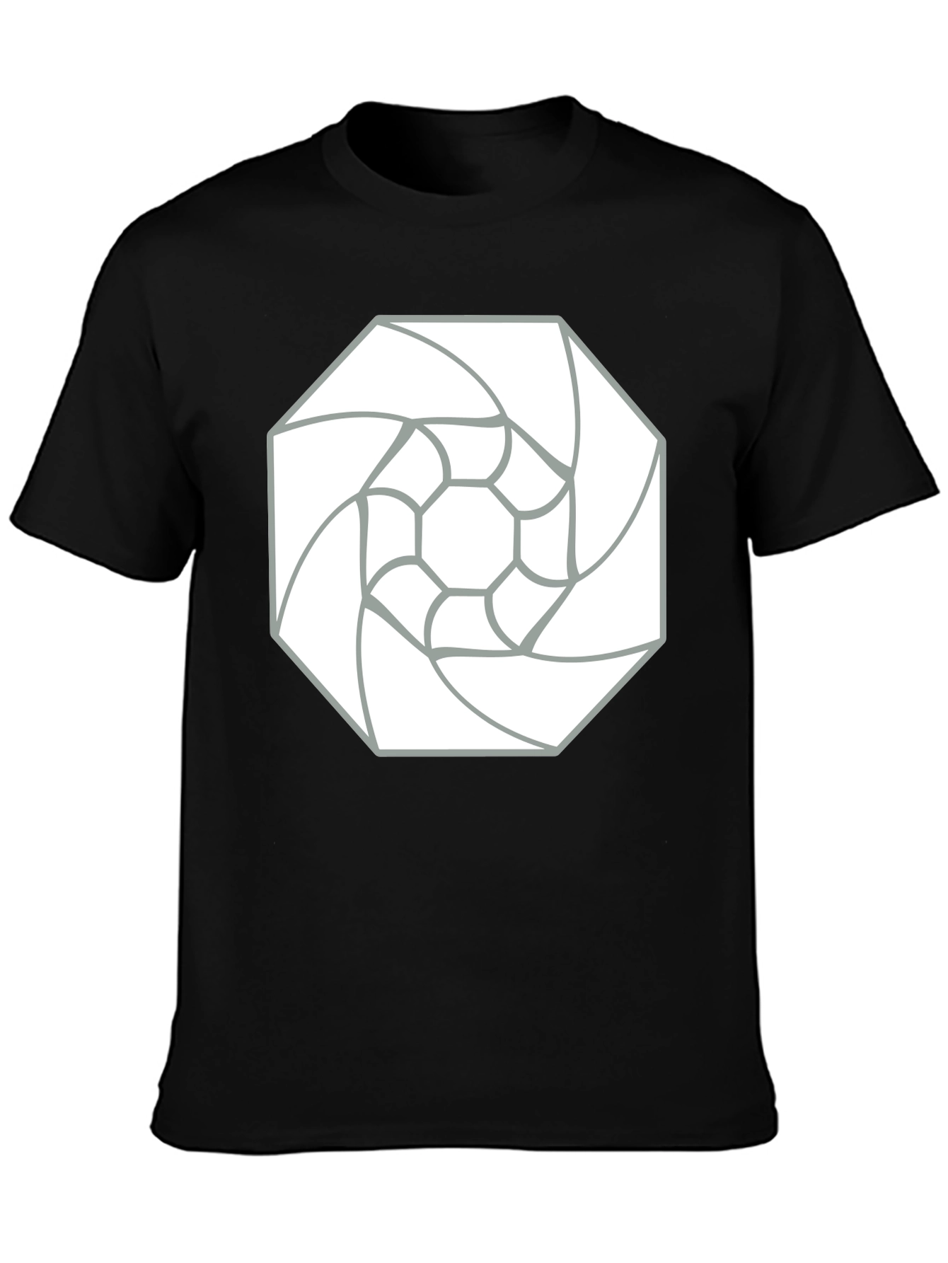 Abstract Geometric Tee - Black Cotton Graphic T-Shirt