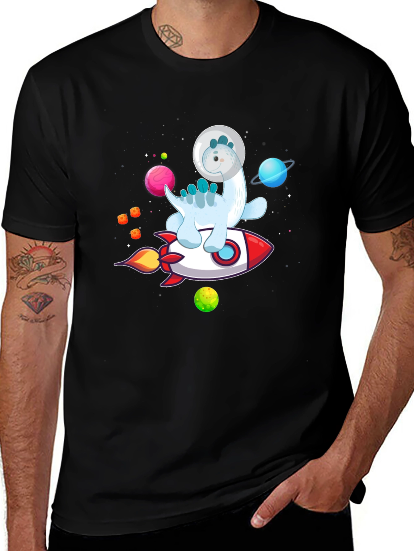 Astronaut Dinosaur Rocket T-Shirt