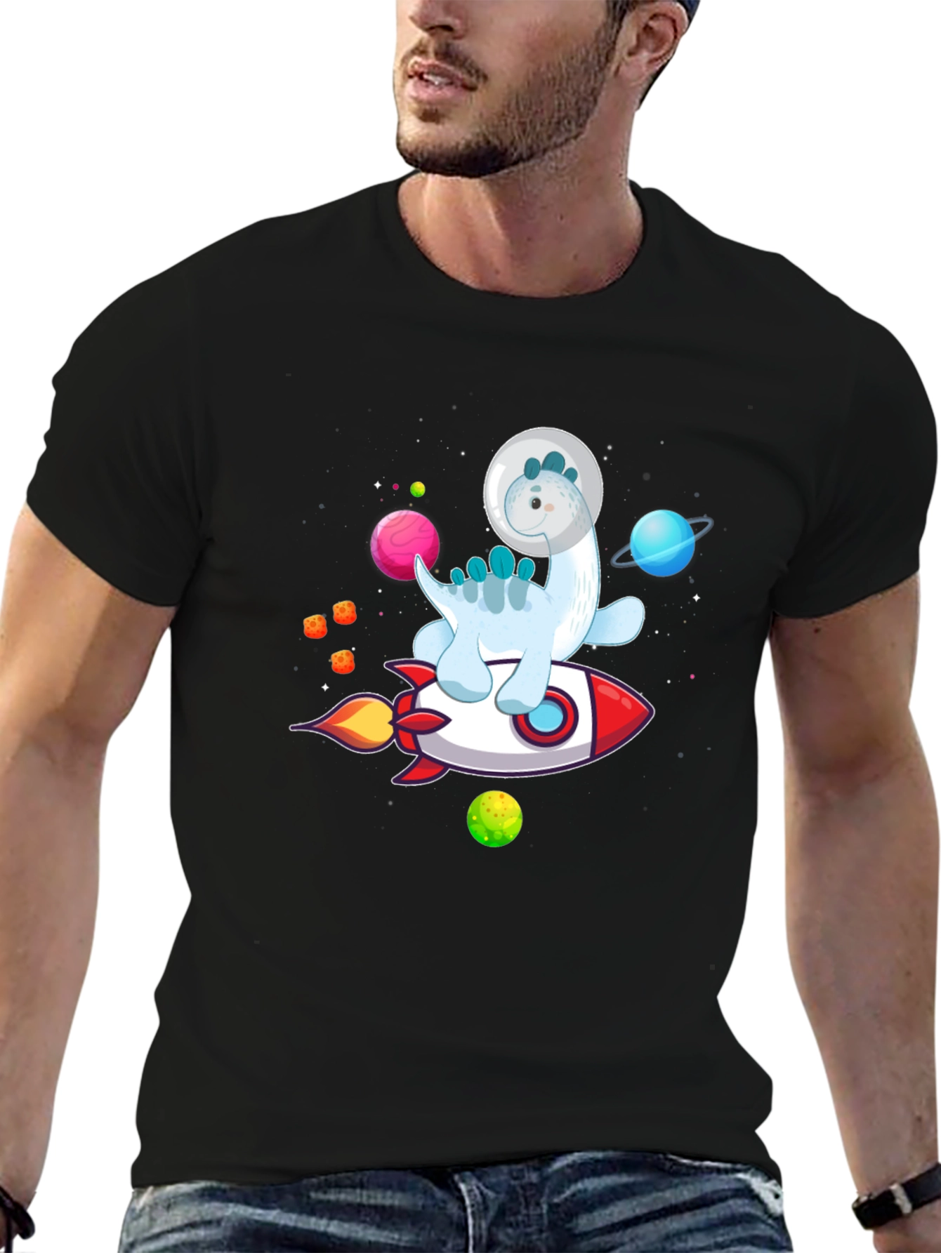 Astronaut Dinosaur Rocket T-Shirt