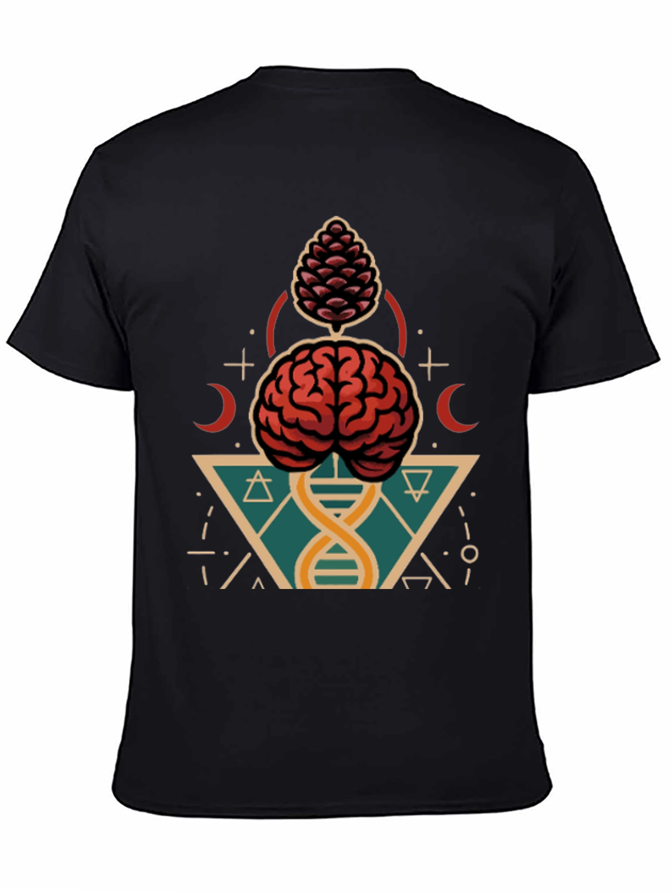 Brain & Pine Cone DNA Graphic Tee - Black