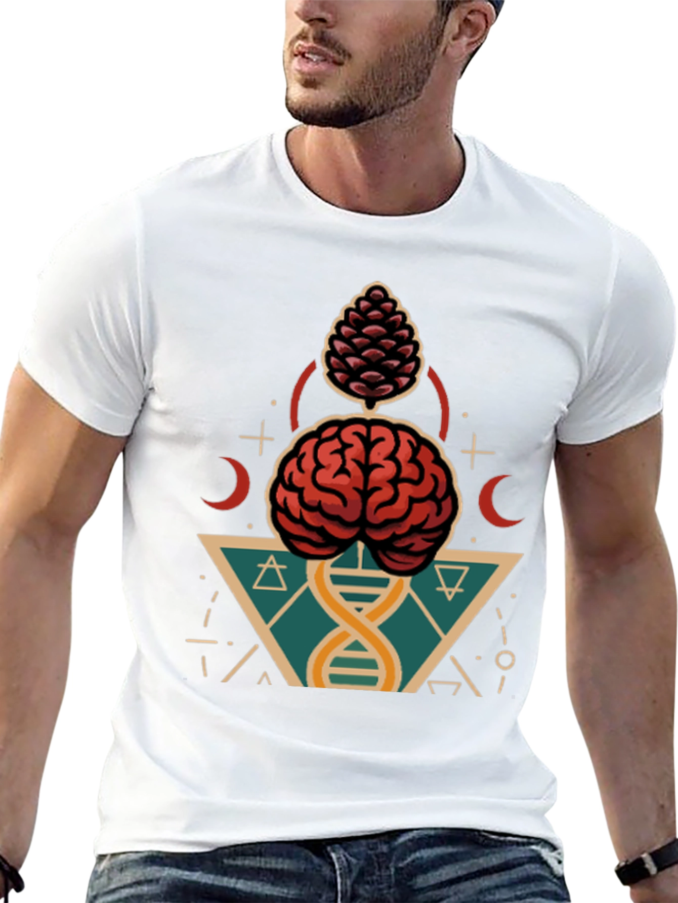 Brain & Pine Cone DNA Graphic Tee - Black