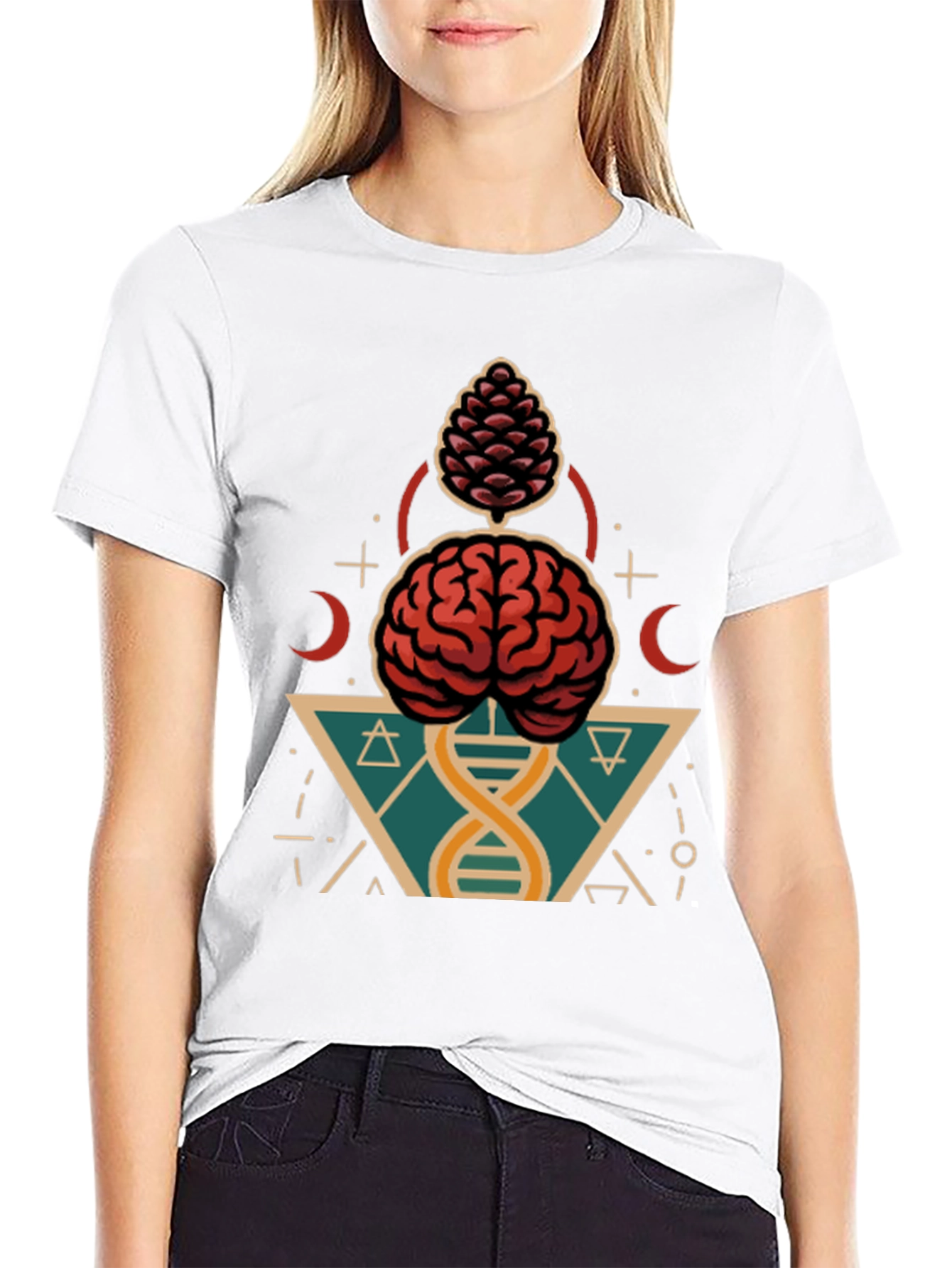 Brain & Pine Cone DNA Graphic Tee - Black