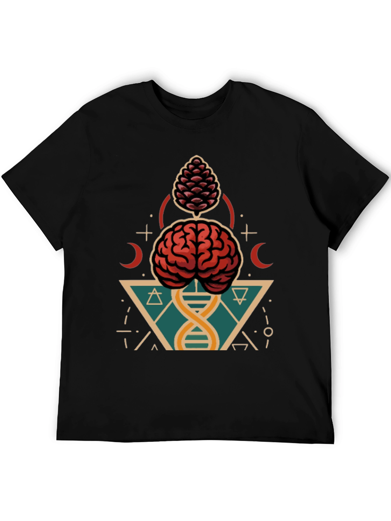 Brain & Pine Cone DNA Graphic Tee - Black