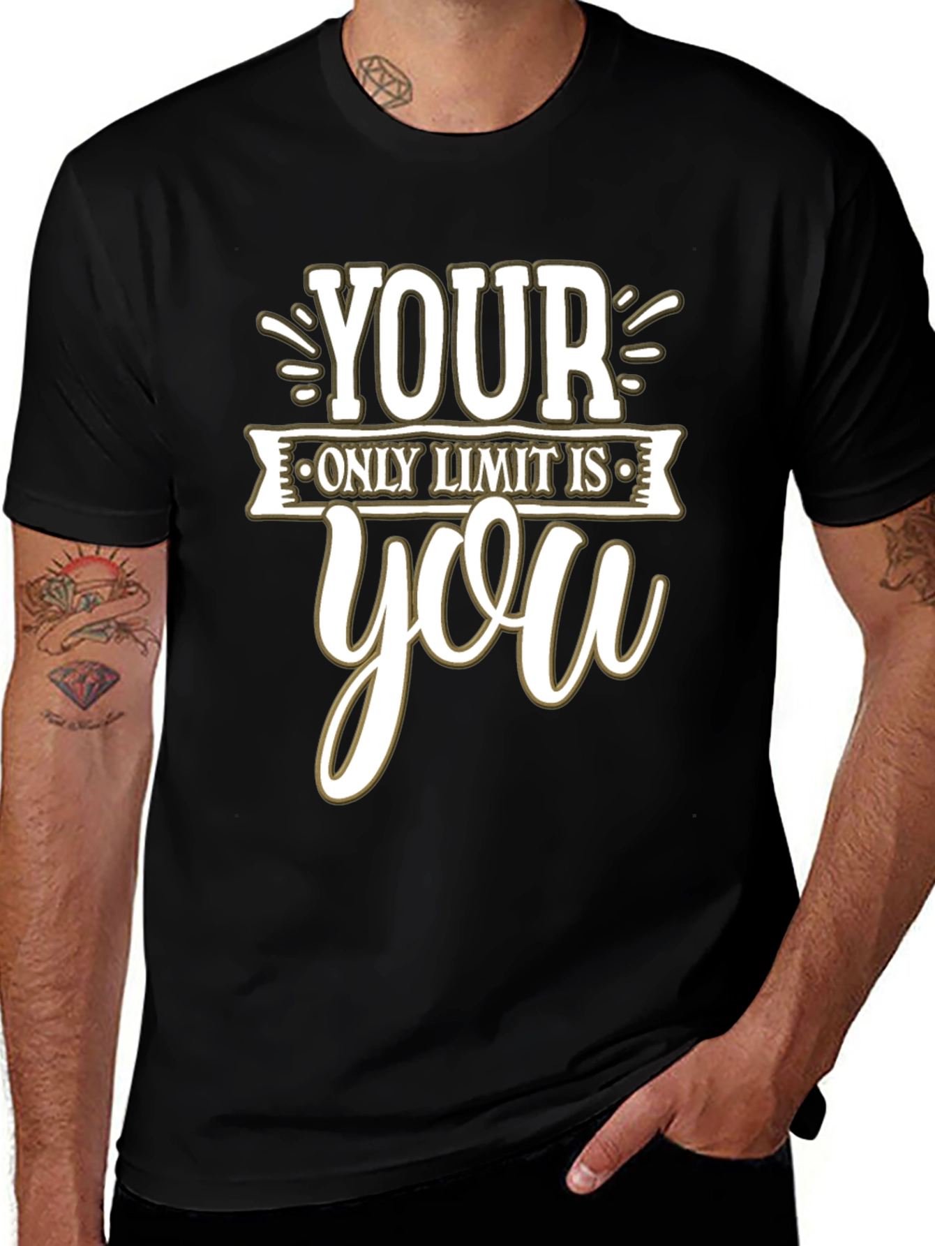 Motivational Your Only Limit is You Black T-Shirt