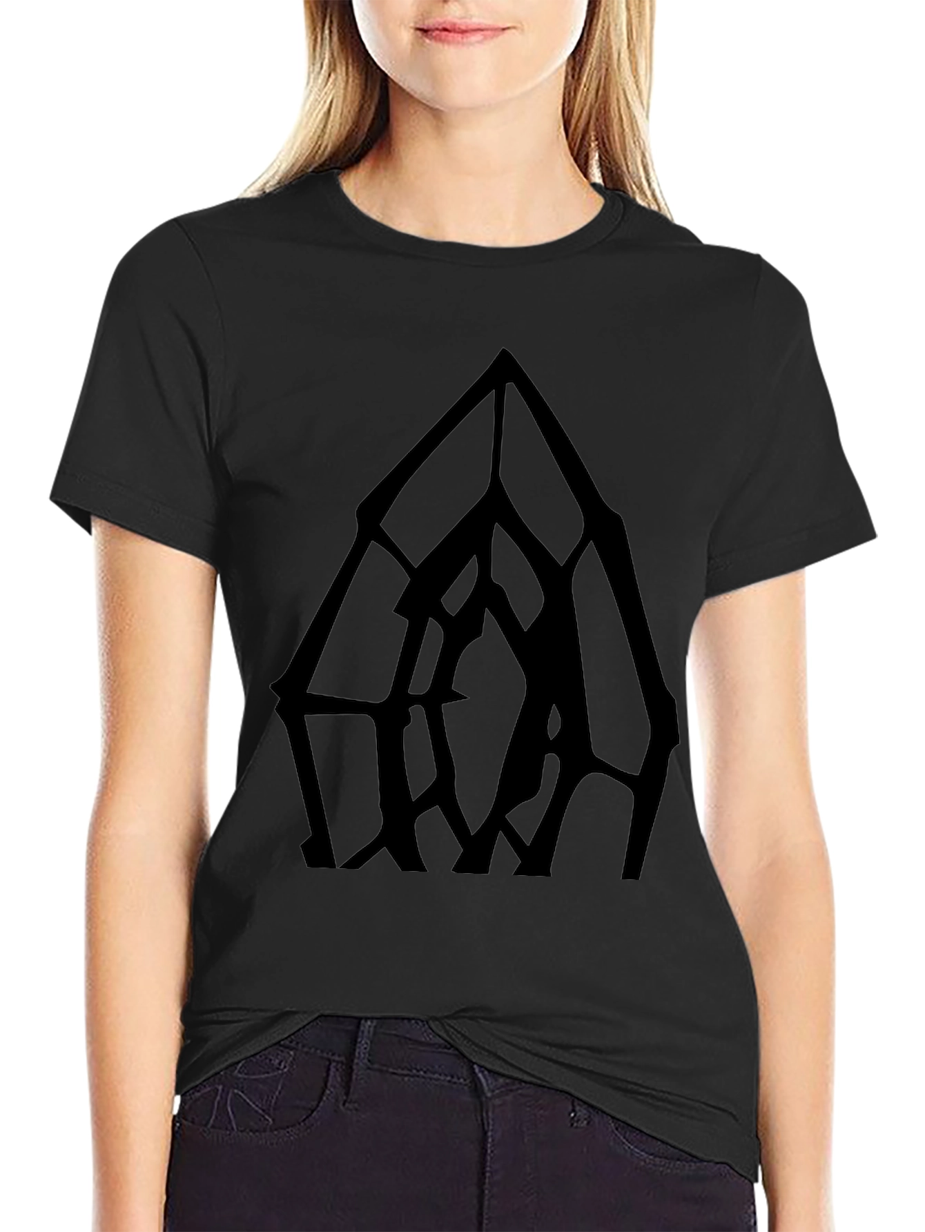 Abstract Geometric Black T-Shirt