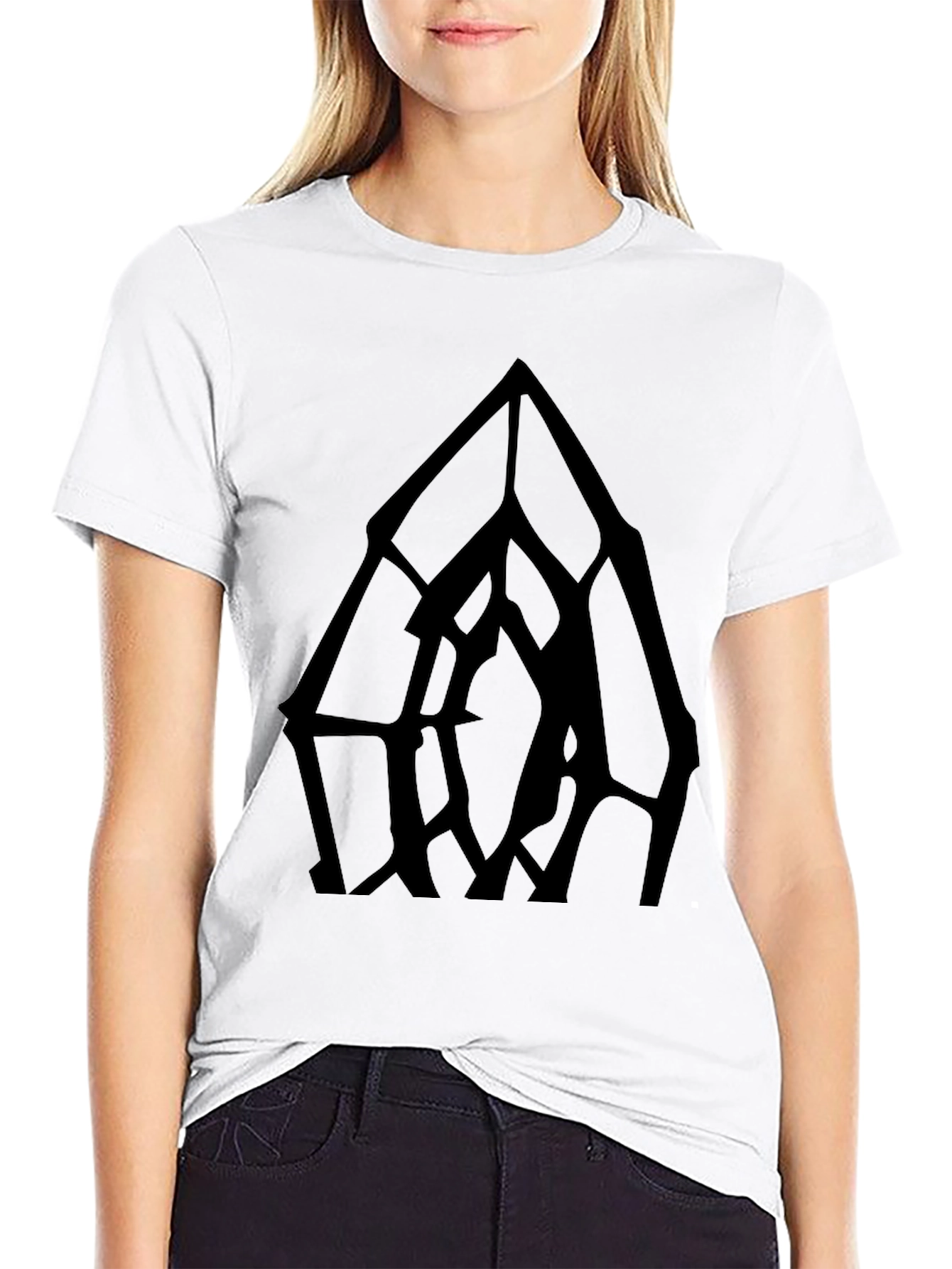 Abstract Geometric Black T-Shirt