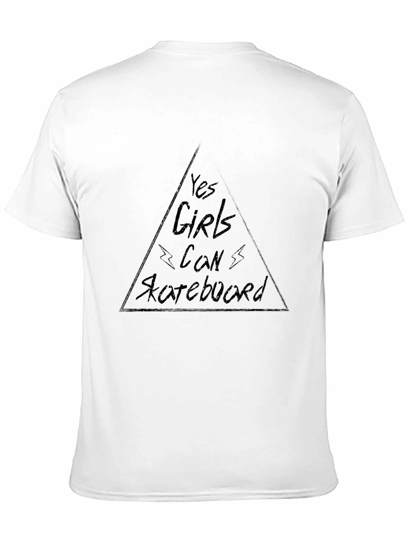 Yes Girls Can Skateboard Black T-Shirt