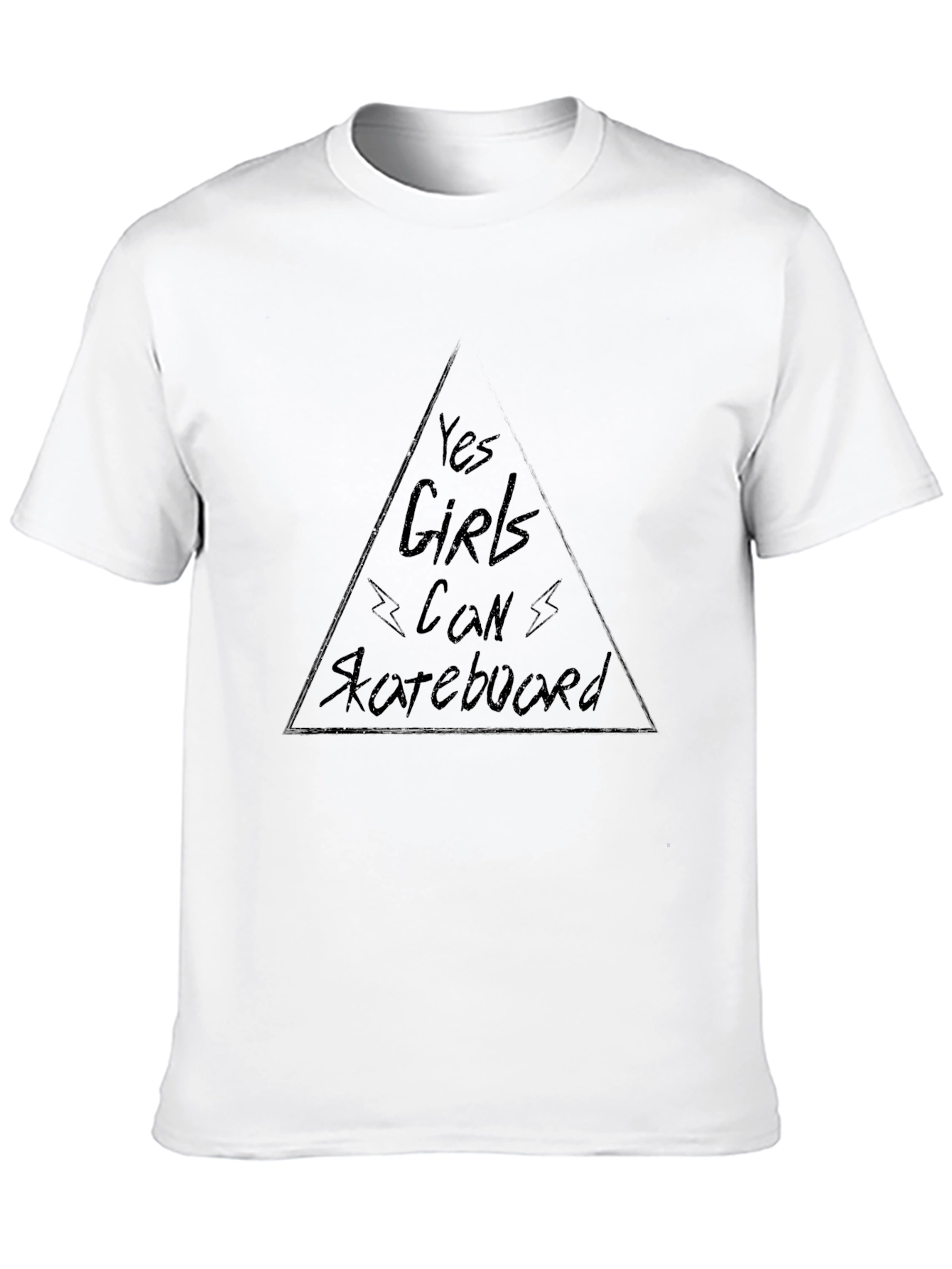 Yes Girls Can Skateboard Black T-Shirt