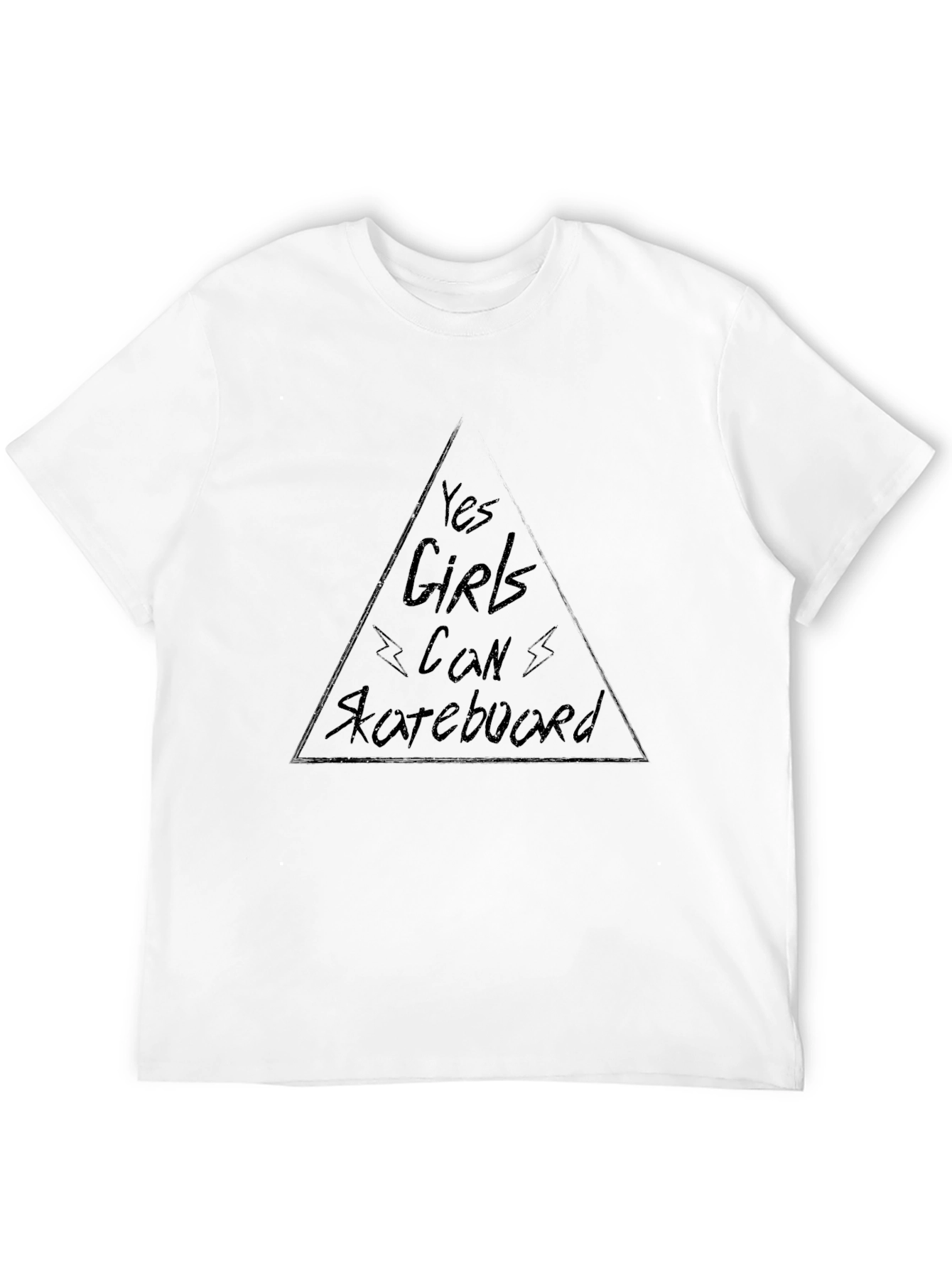 Yes Girls Can Skateboard Black T-Shirt