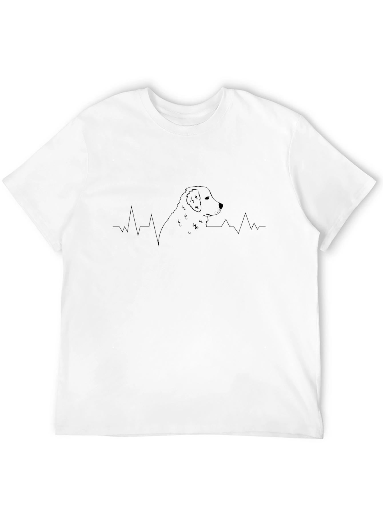 Dog Heartbeat T-Shirt - Black Casual Tee