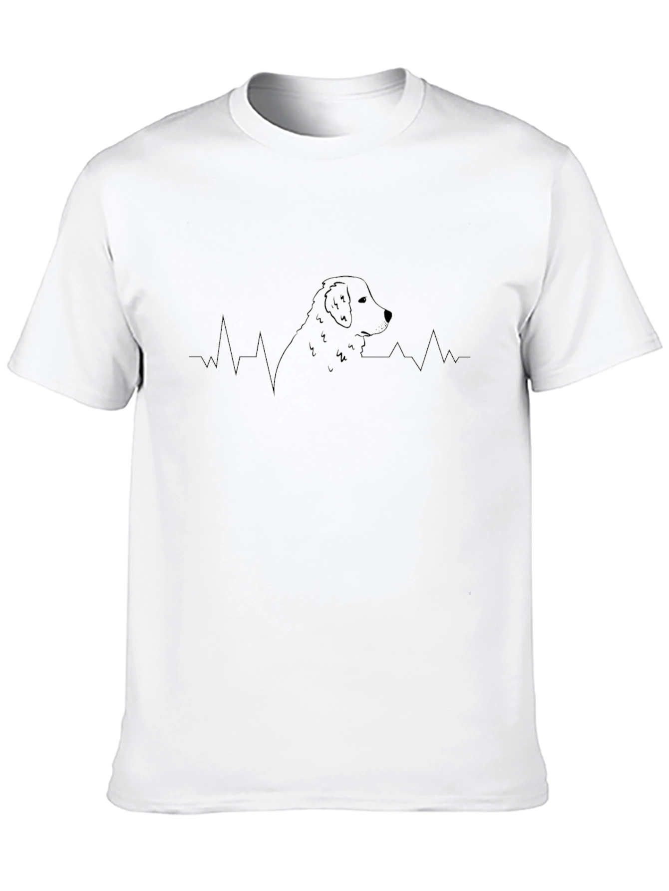 Dog Heartbeat T-Shirt - Black Casual Tee