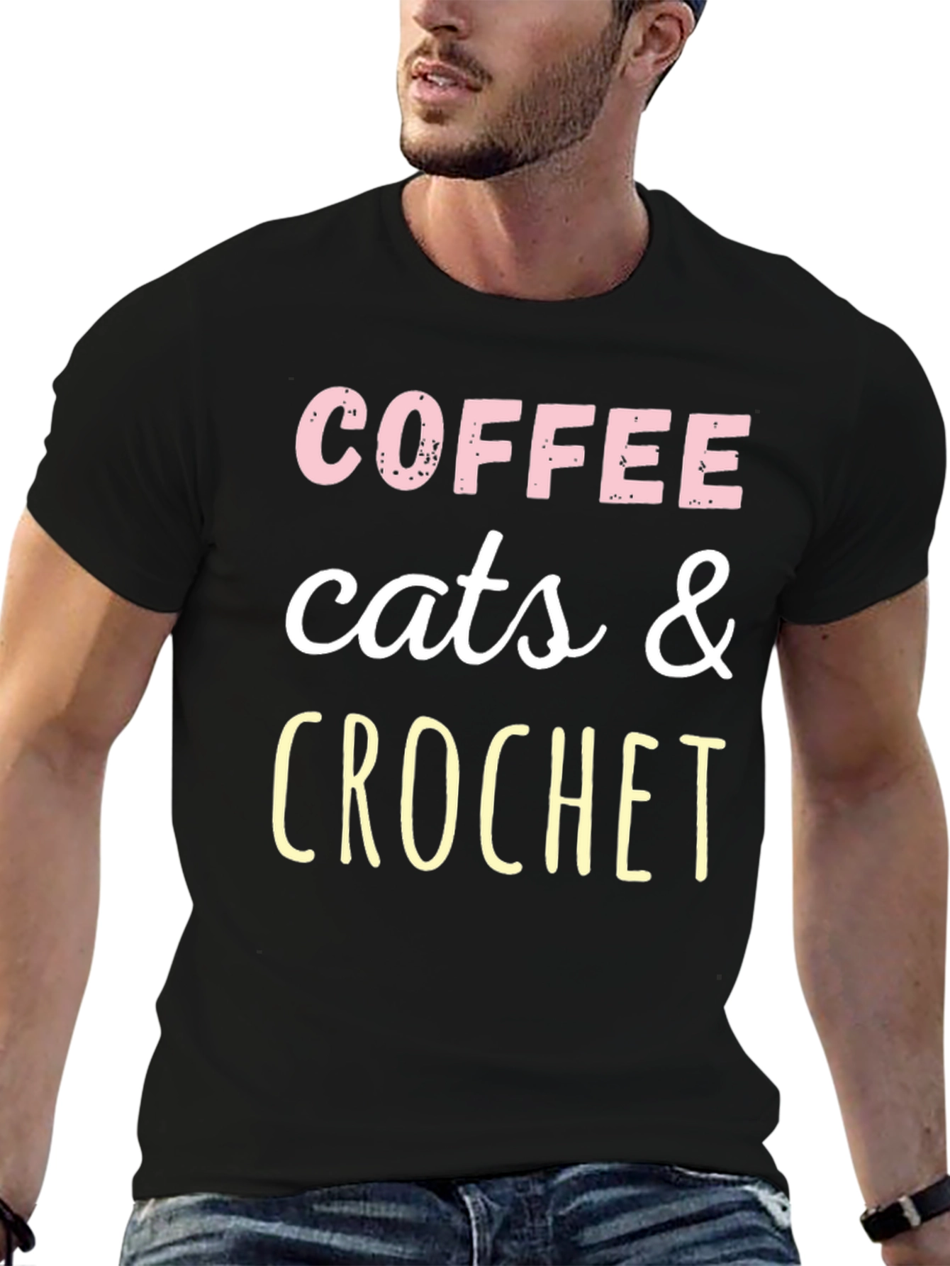 Coffee Cats & Crochet T-Shirt - Fun Graphic Tee