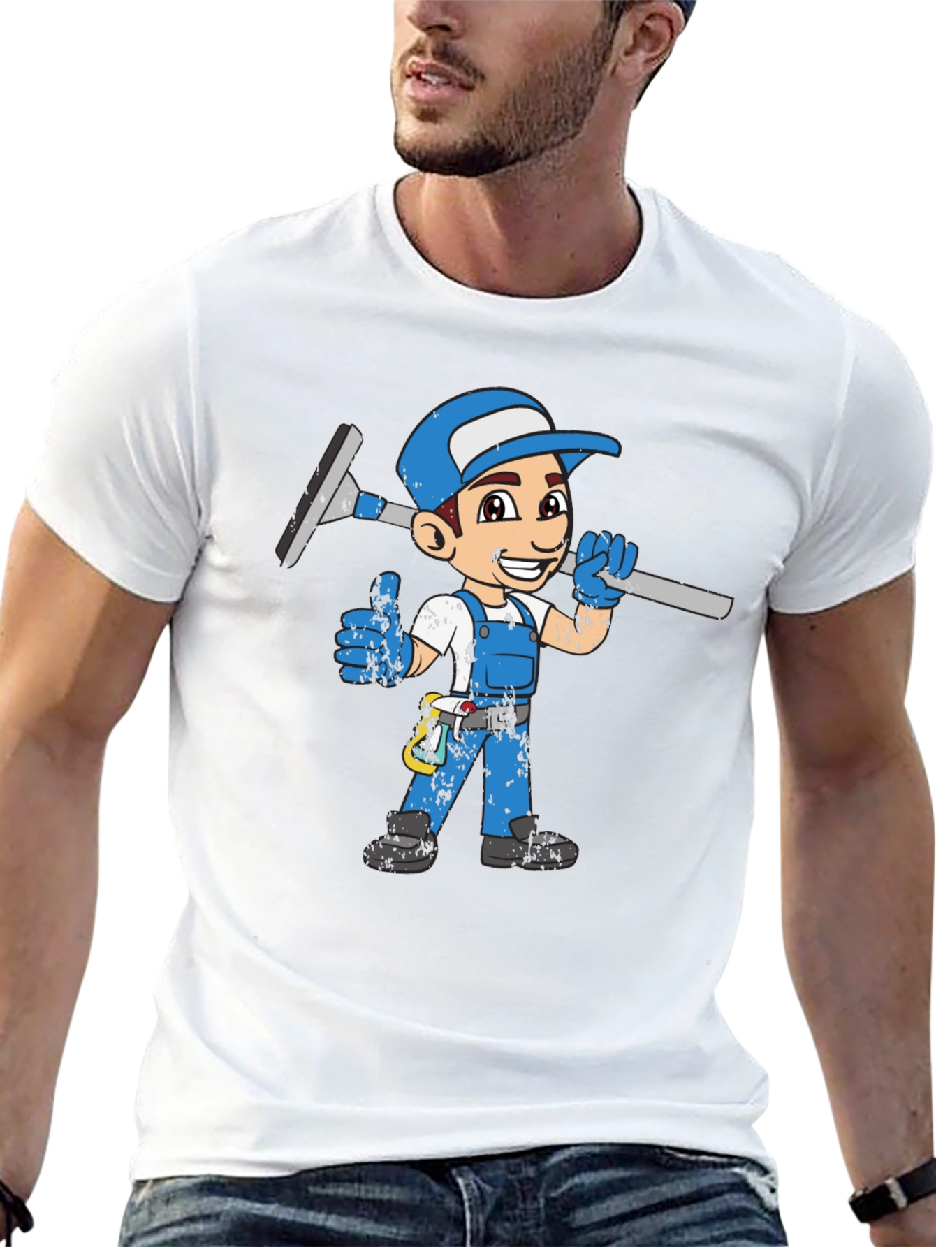 Cartoon Window Cleaner T-Shirt