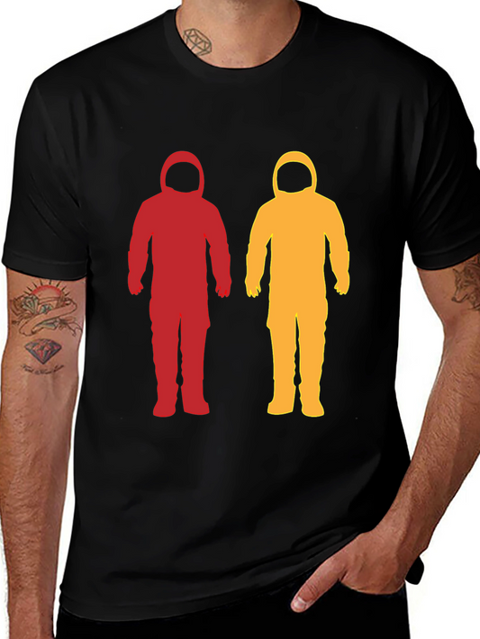 Astronaut Duo Graphic Tee - Spaceman Silhouette T-Shirt