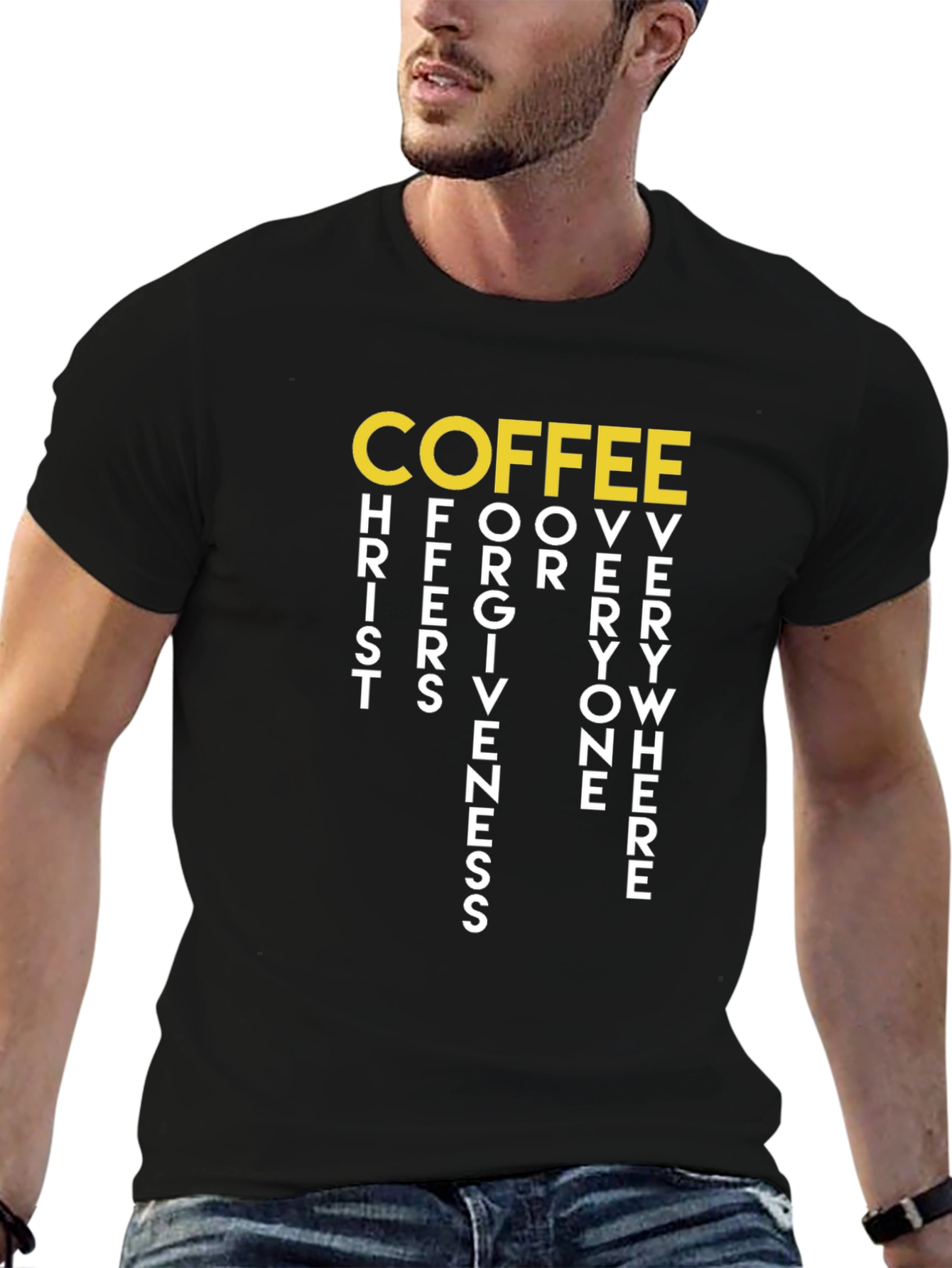 Coffee Christ Forgiveness T-Shirt - Unisex Crew Neck