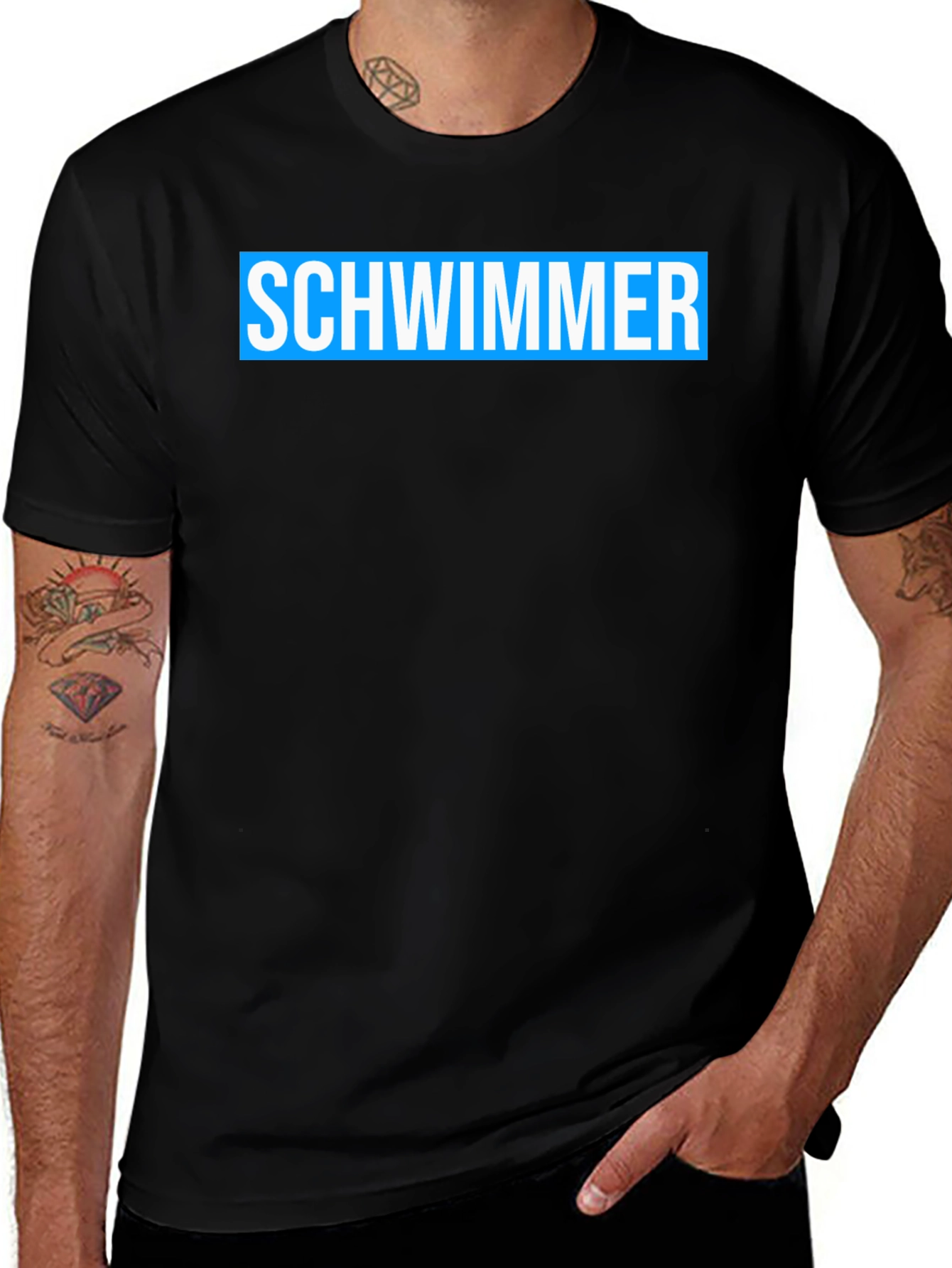 Schwimmer Graphic Tee - Black Cotton T-Shirt