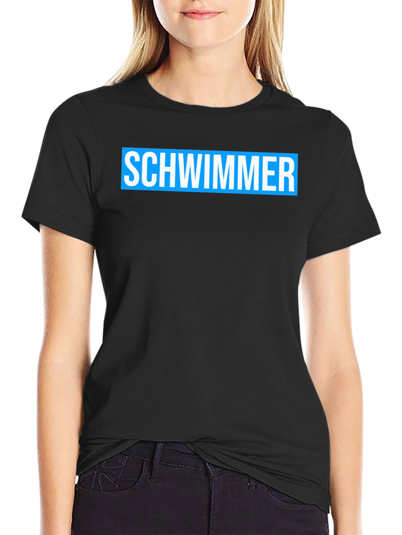 Schwimmer Graphic Tee - Black Cotton T-Shirt