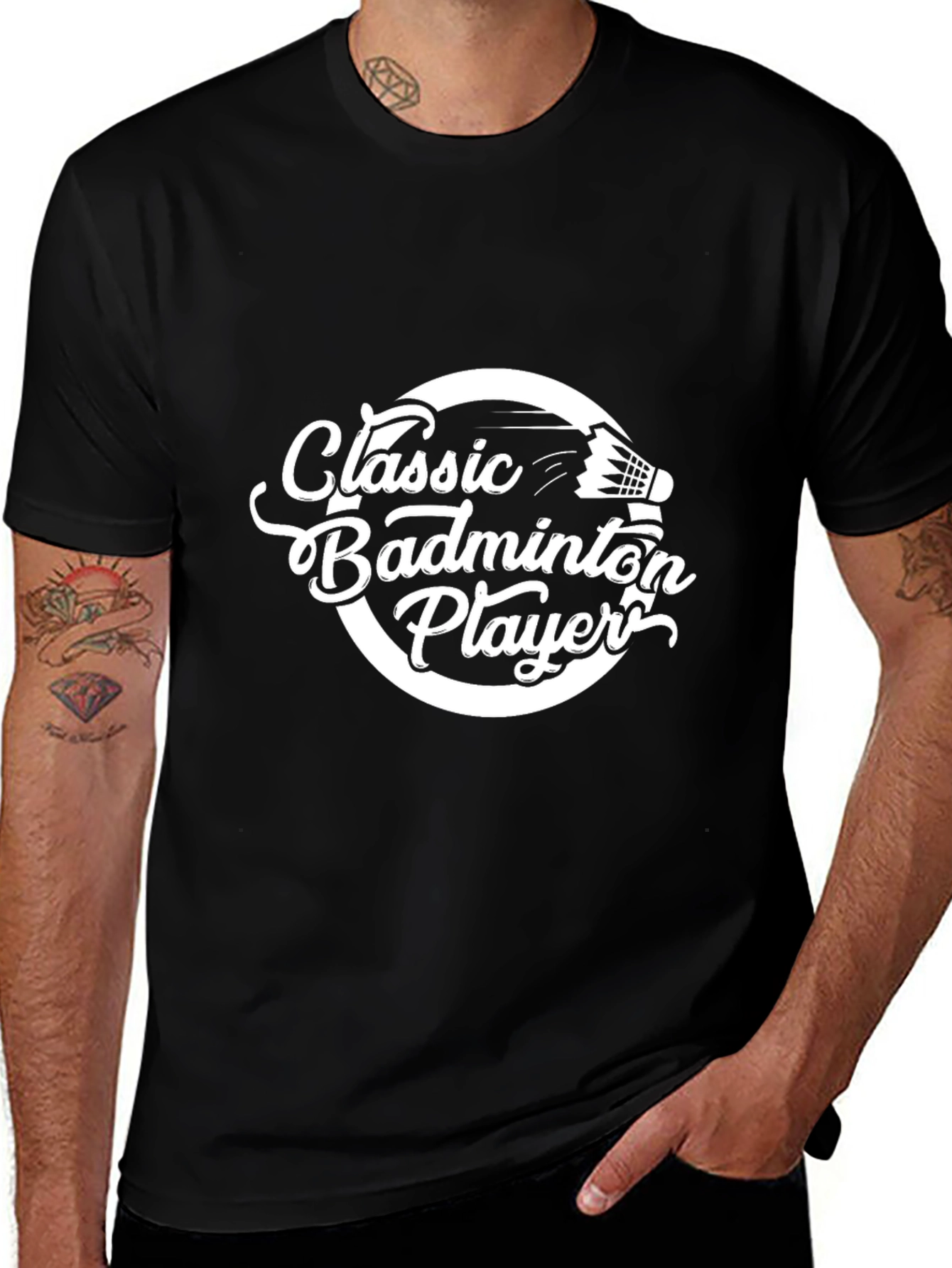 Classic Badminton Player Graphic Tee