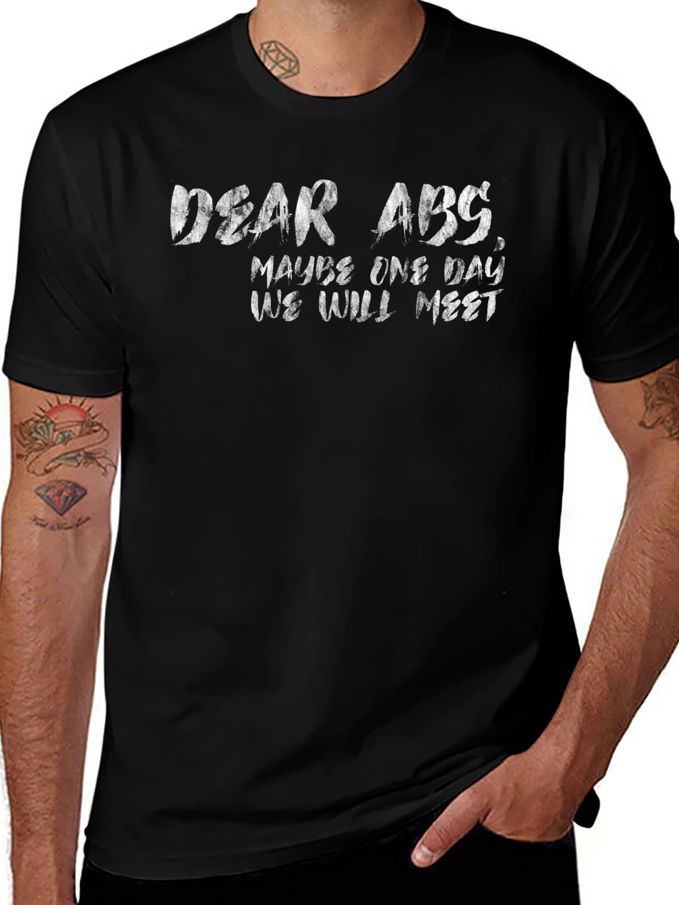 Dear Abs Funny Graphic T-Shirt - Black