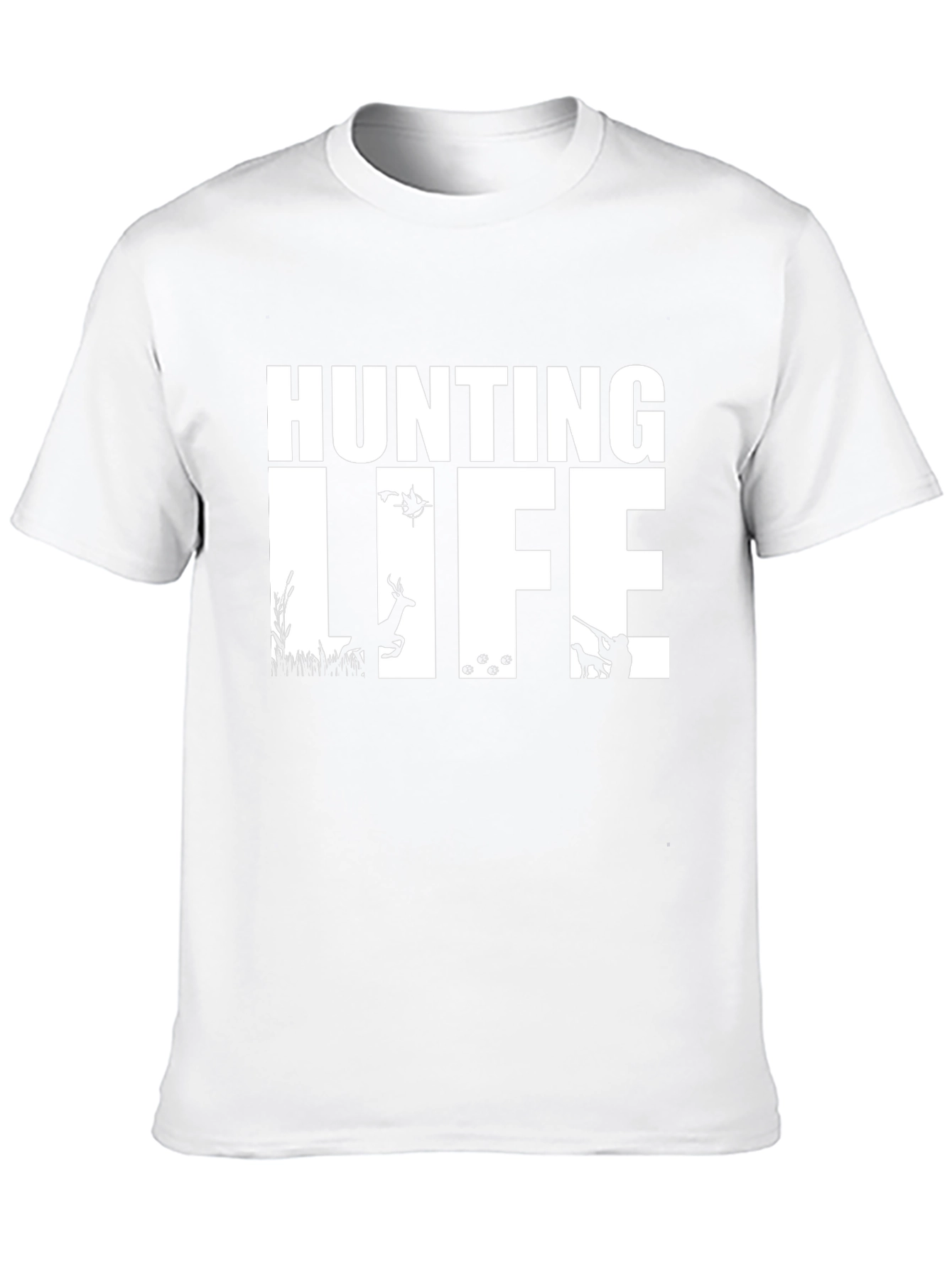 Hunting Life Graphic Tee - Black Cotton T-Shirt