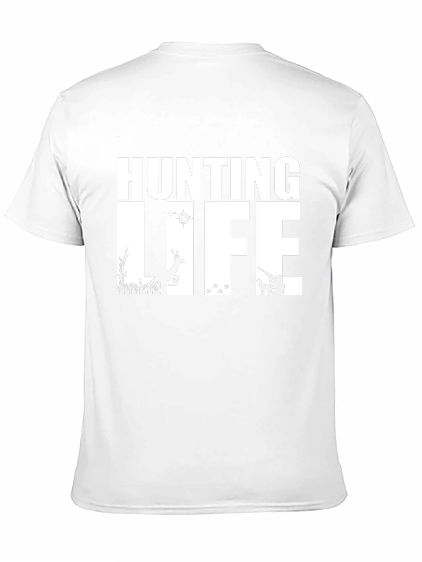 Hunting Life Graphic Tee - Black Cotton T-Shirt