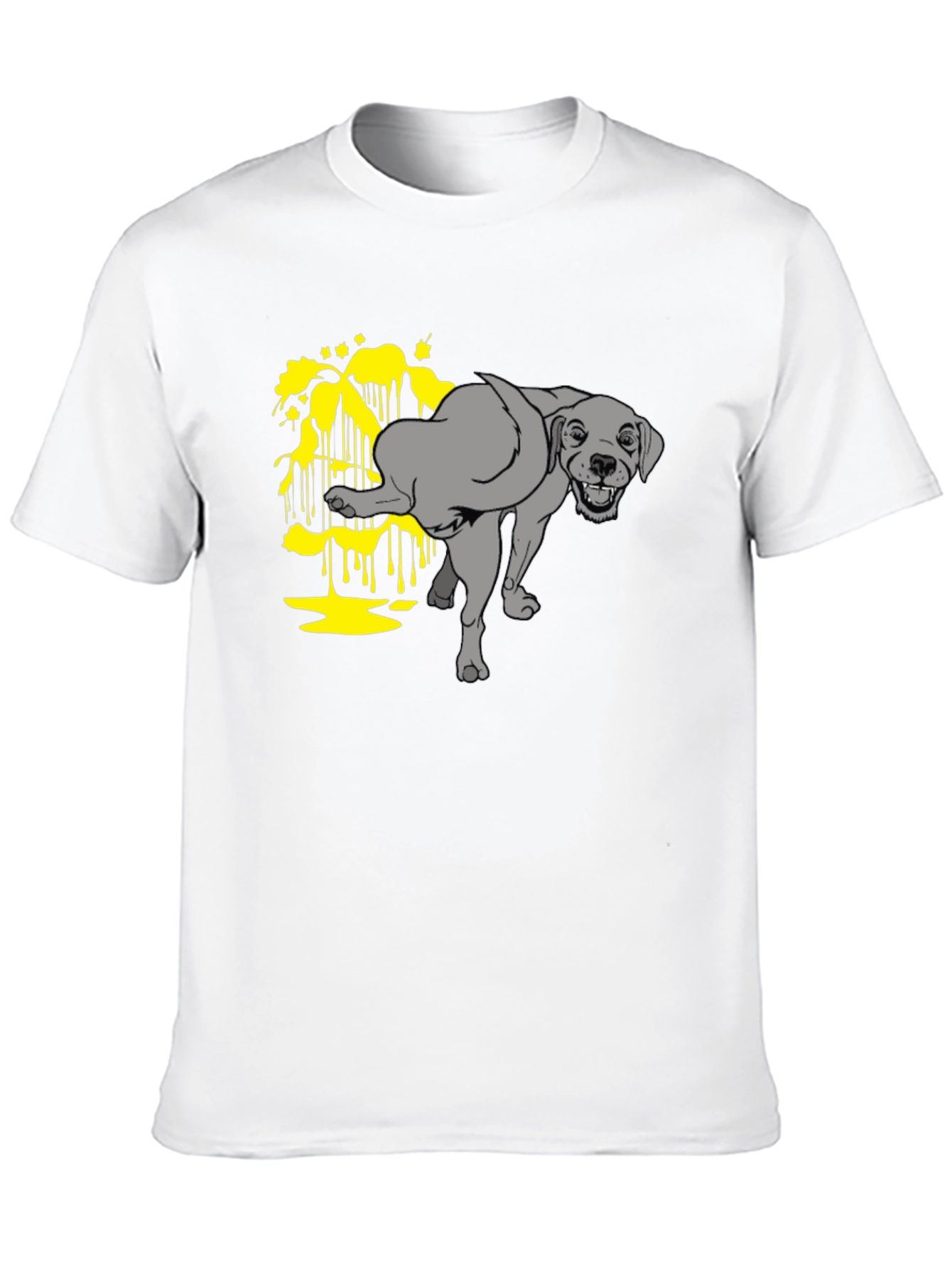 Funny Dog Peeing Humor Graphic Black T-Shirt