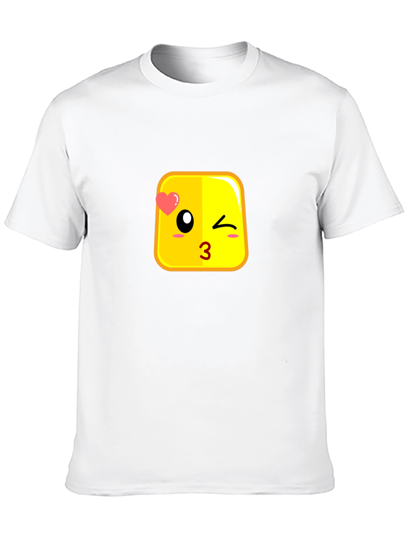 Emoji Kiss Face Black T-Shirt