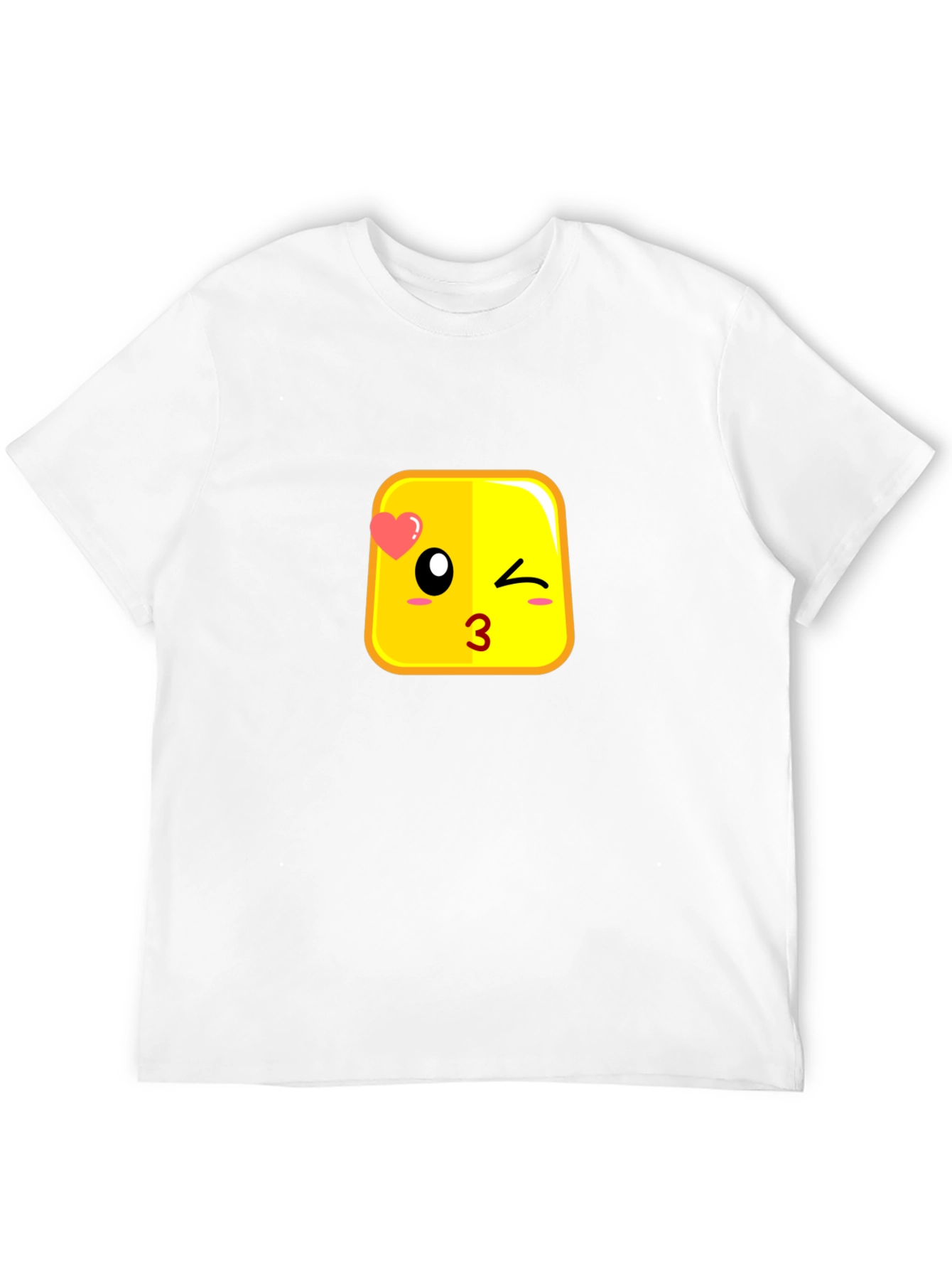Emoji Kiss Face Black T-Shirt