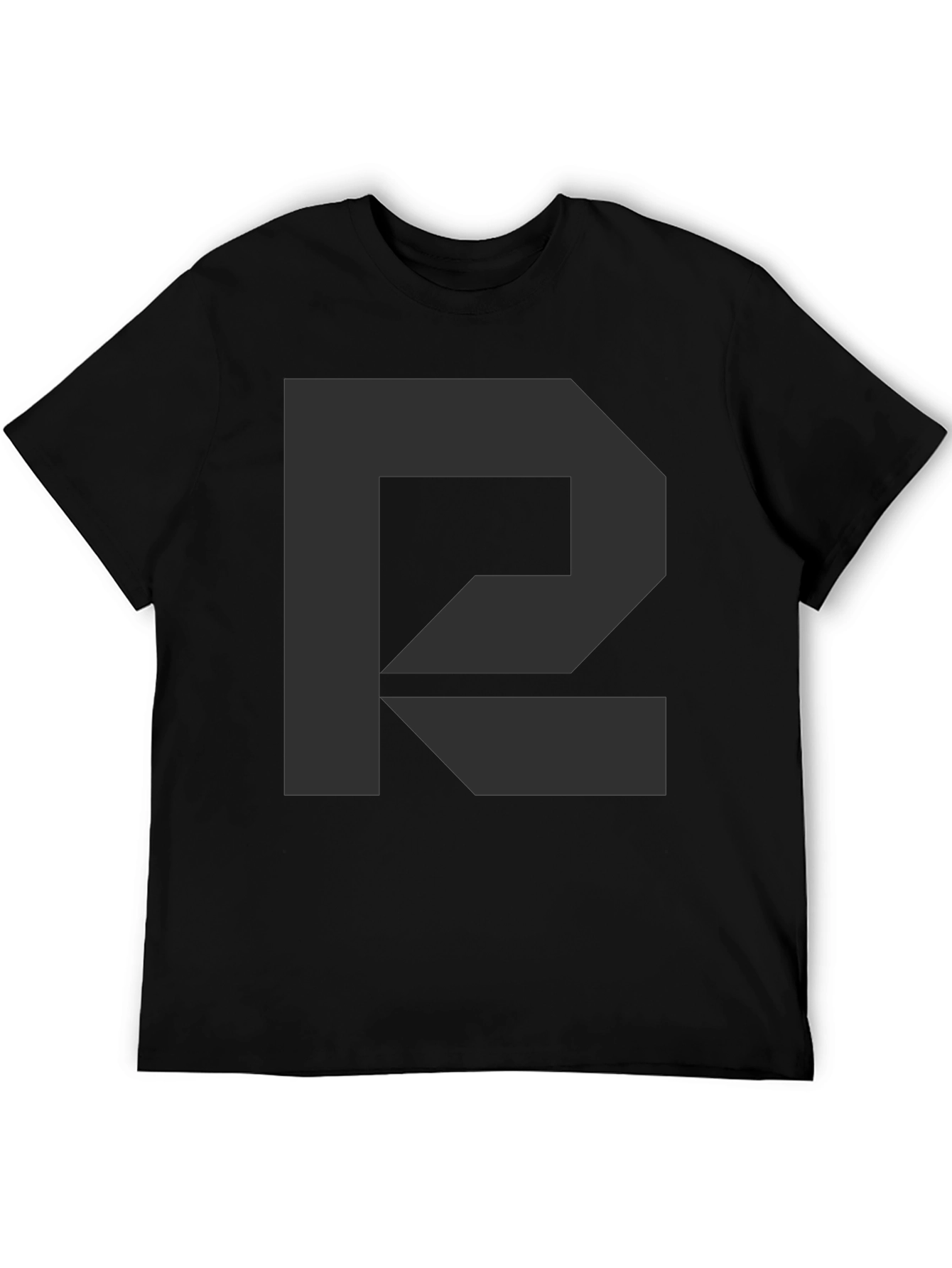 Minimalist Geometric P T-Shirt - Black