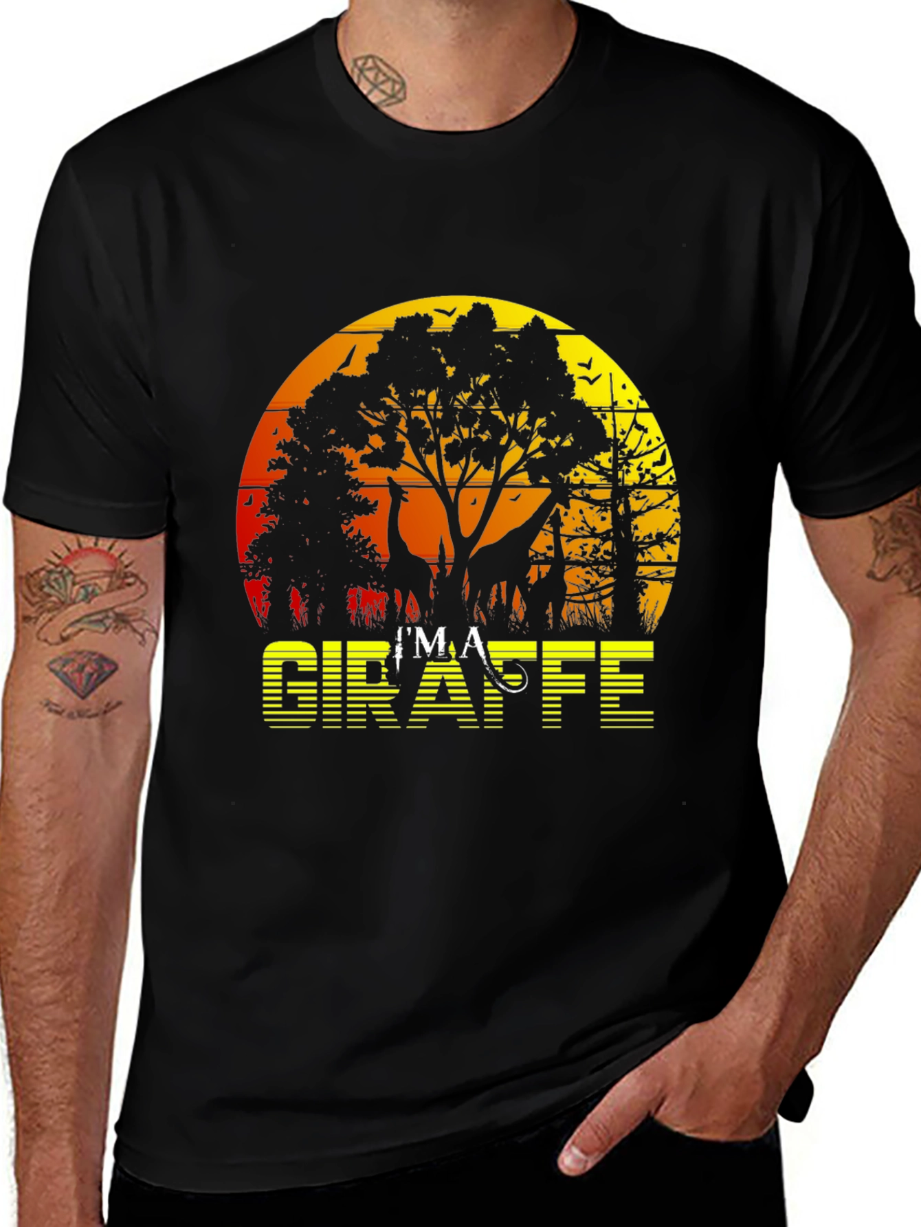 Im a Giraffe Sunset Graphic Tee