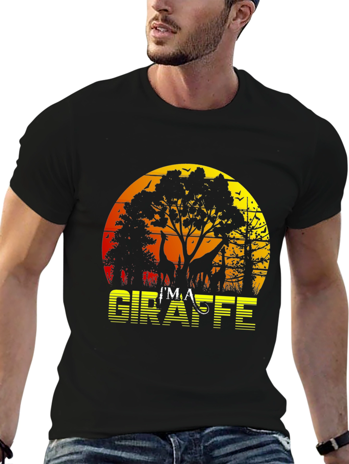 Im a Giraffe Sunset Graphic Tee