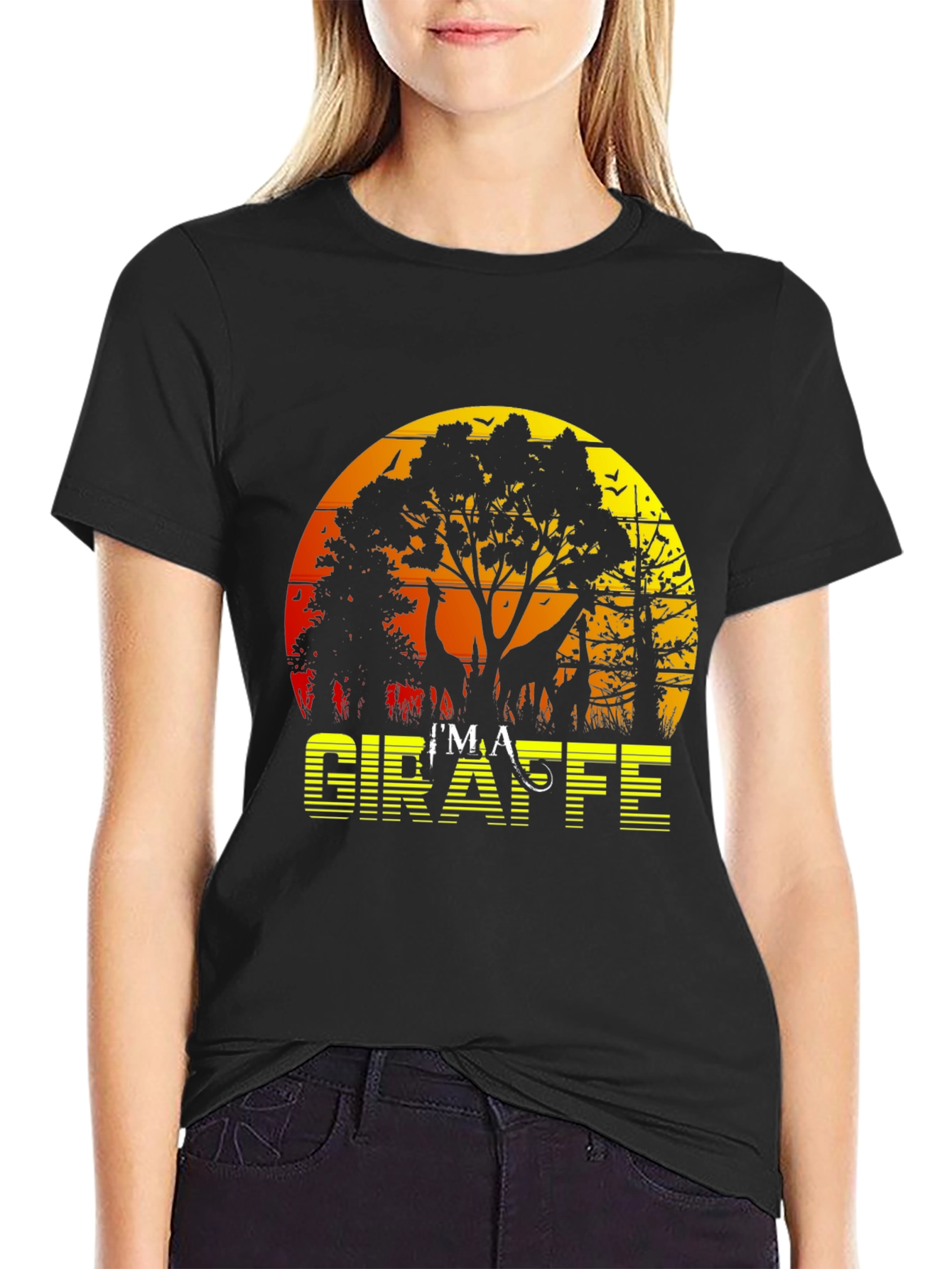 Im a Giraffe Sunset Graphic Tee