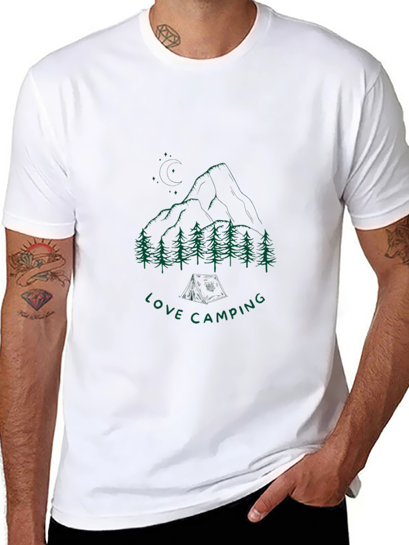 Love Camping Graphic Tee - Black Cotton Comfort