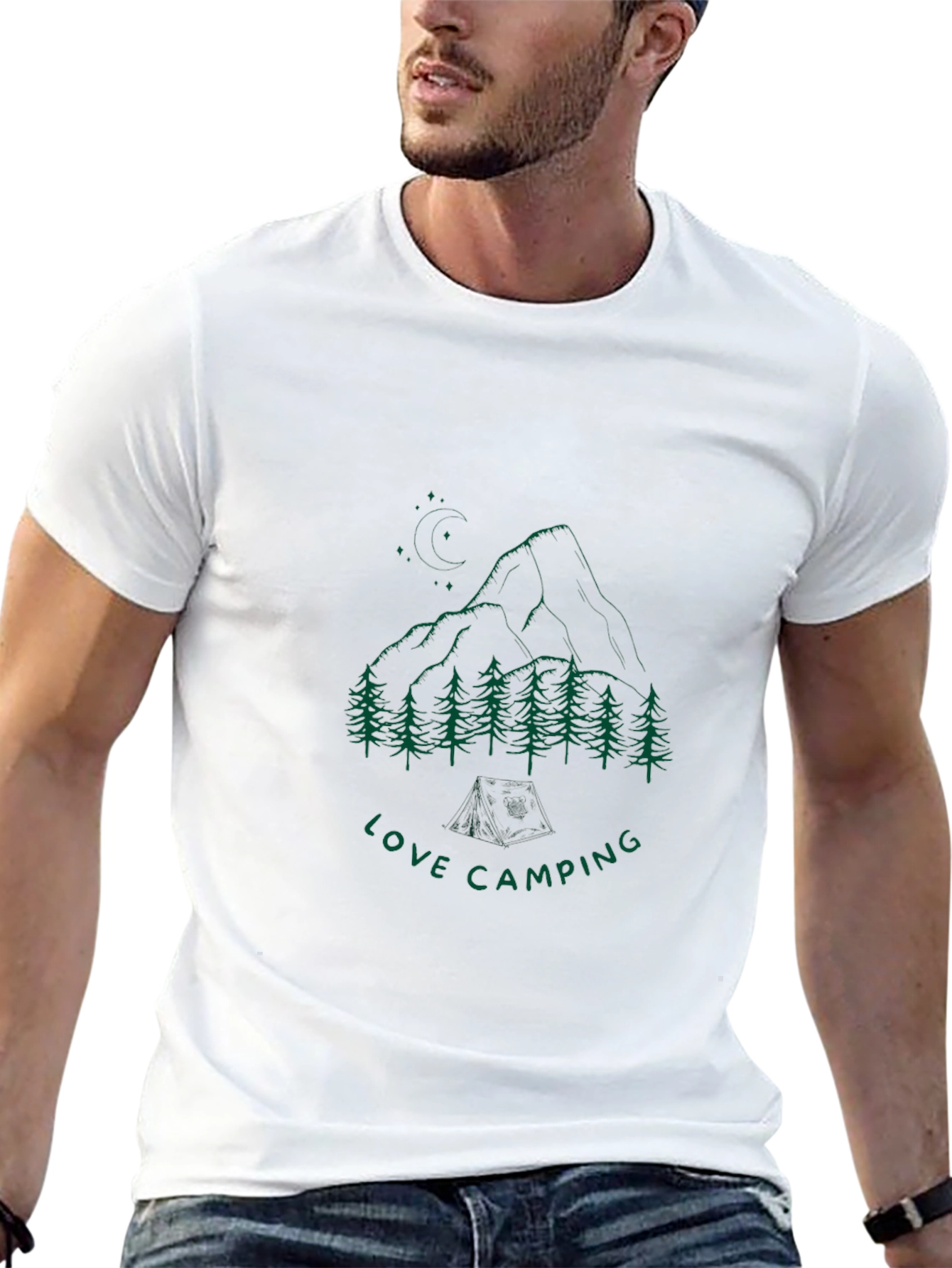 Love Camping Graphic Tee - Black Cotton Comfort