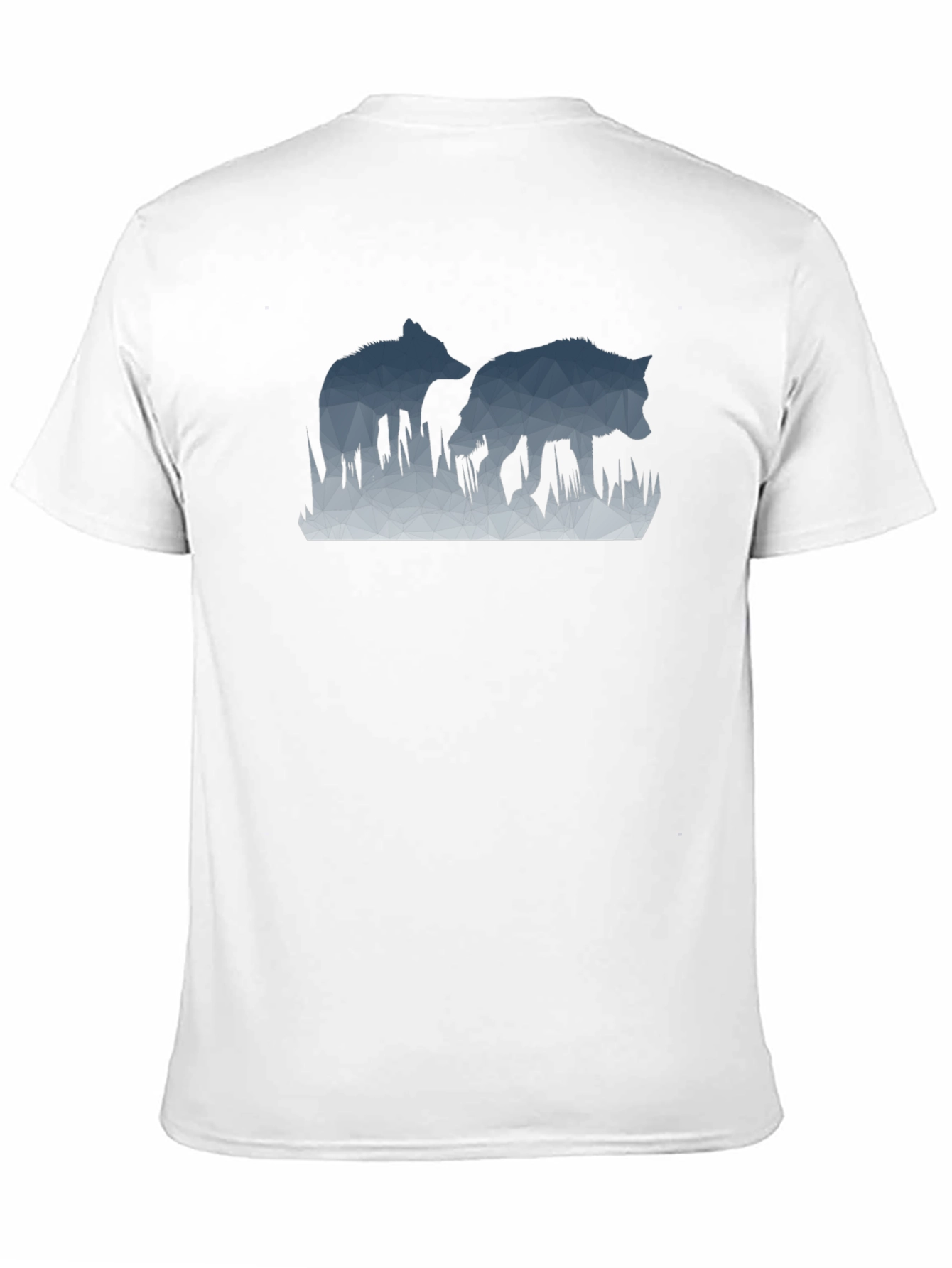 Geometric Wolves Graphic Black T-Shirt