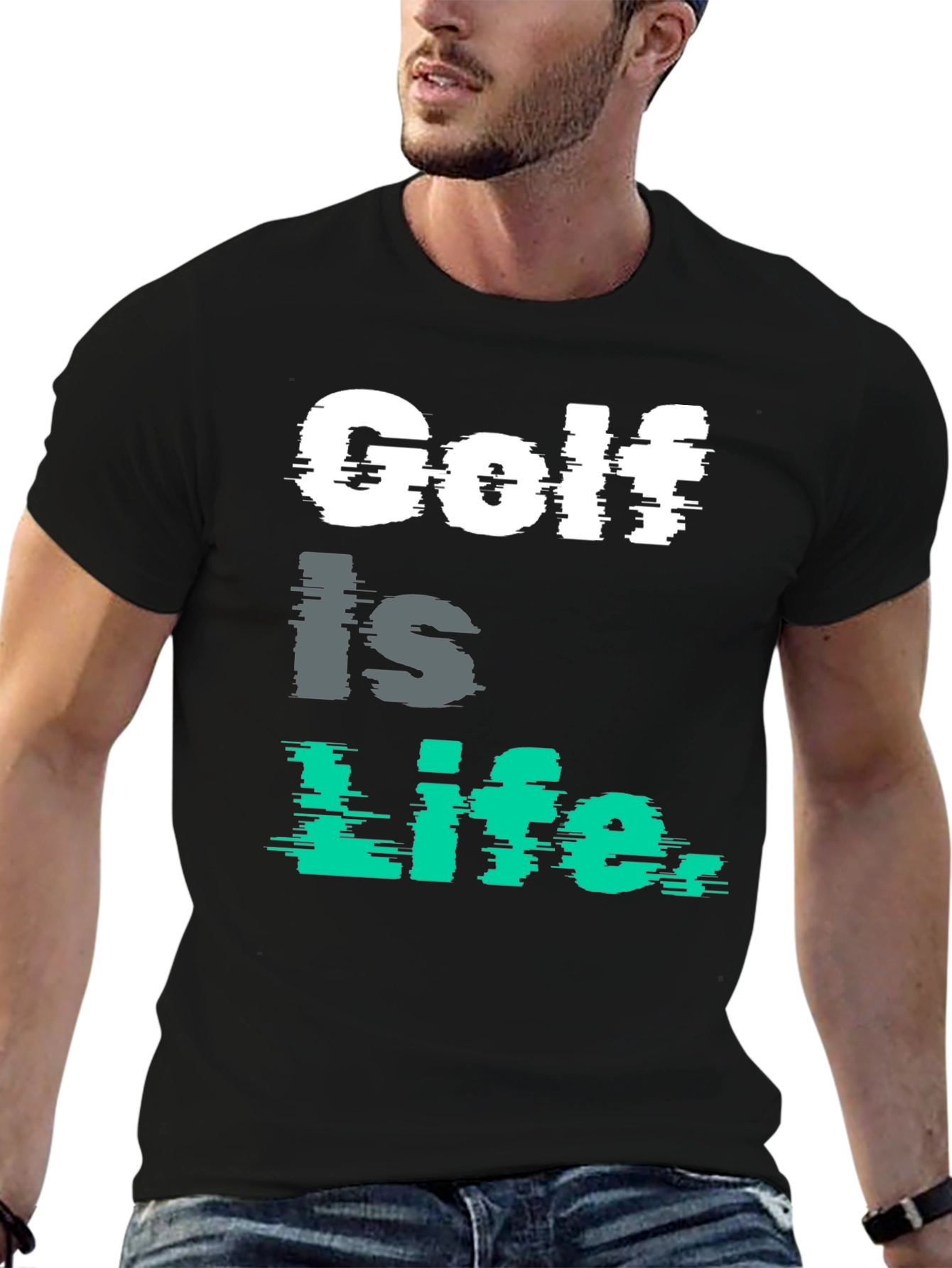 Golf is Life Graphic Tee - Black Cotton T-Shirt