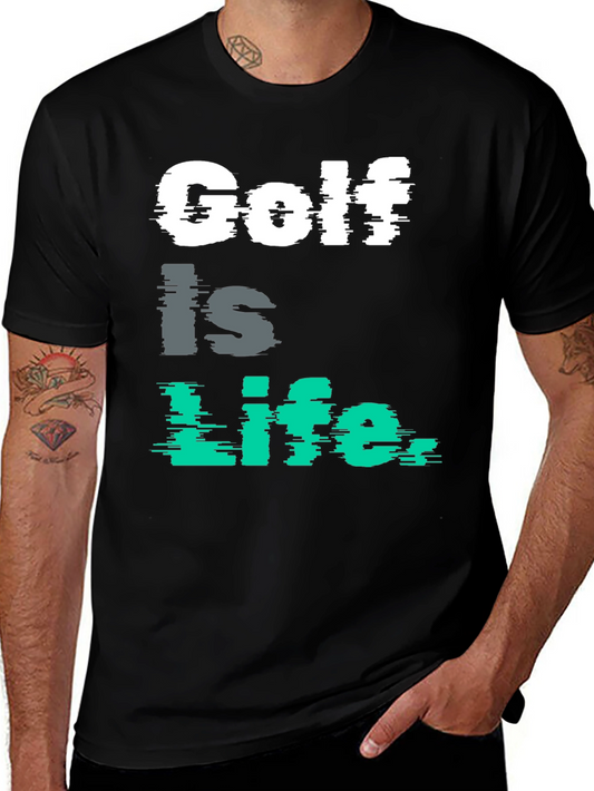 Golf is Life Graphic Tee - Black Cotton T-Shirt