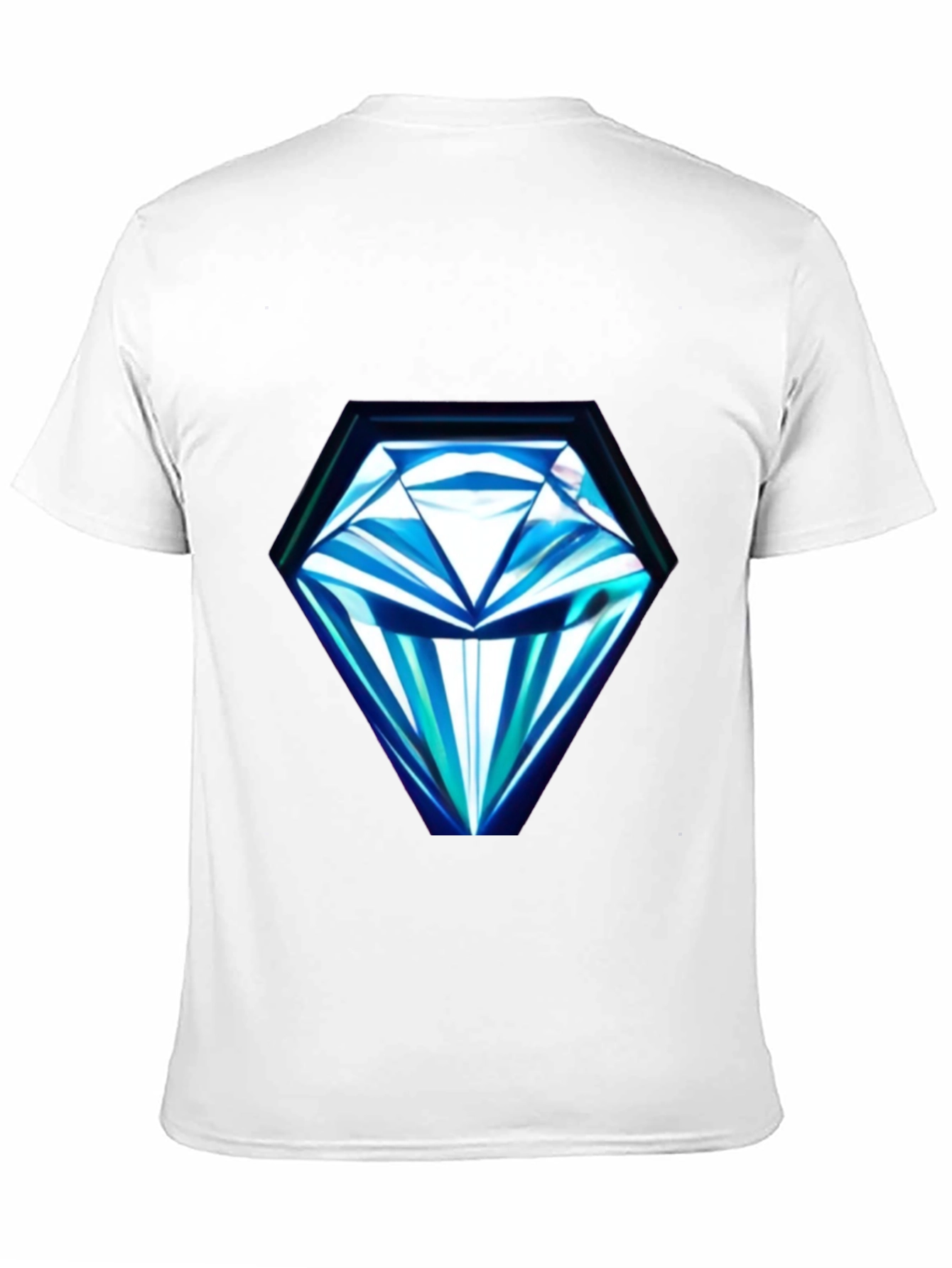 Geometric Diamond Print Black T-Shirt