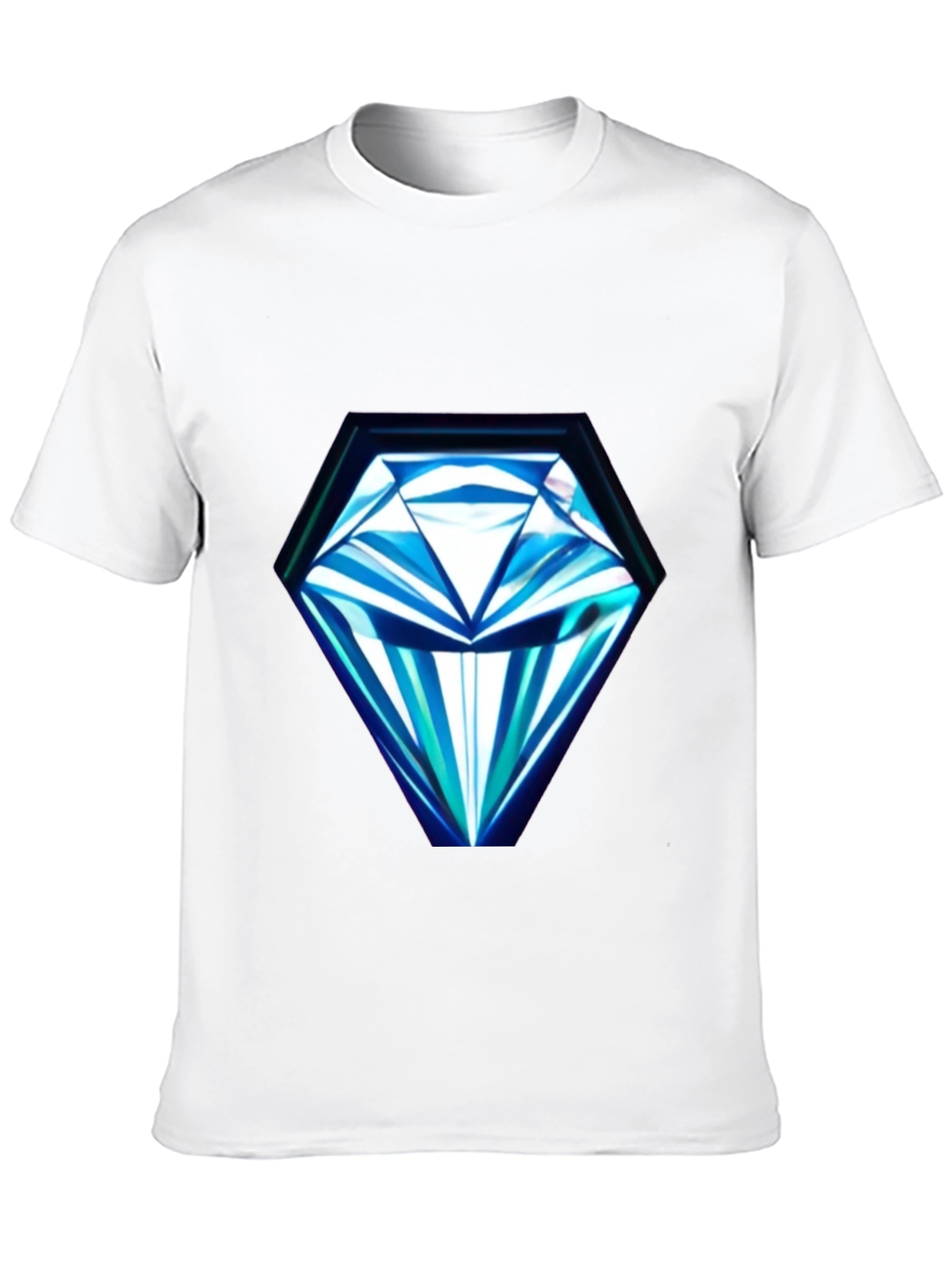 Geometric Diamond Print Black T-Shirt