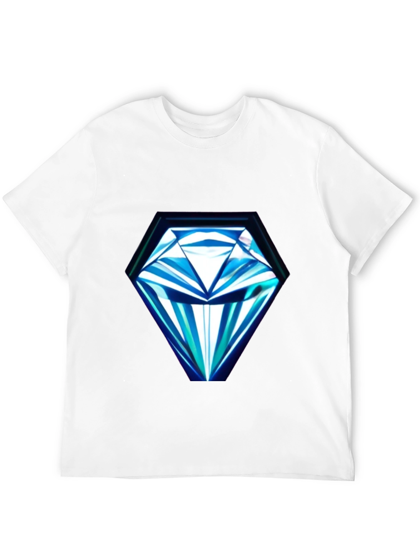 Geometric Diamond Print Black T-Shirt